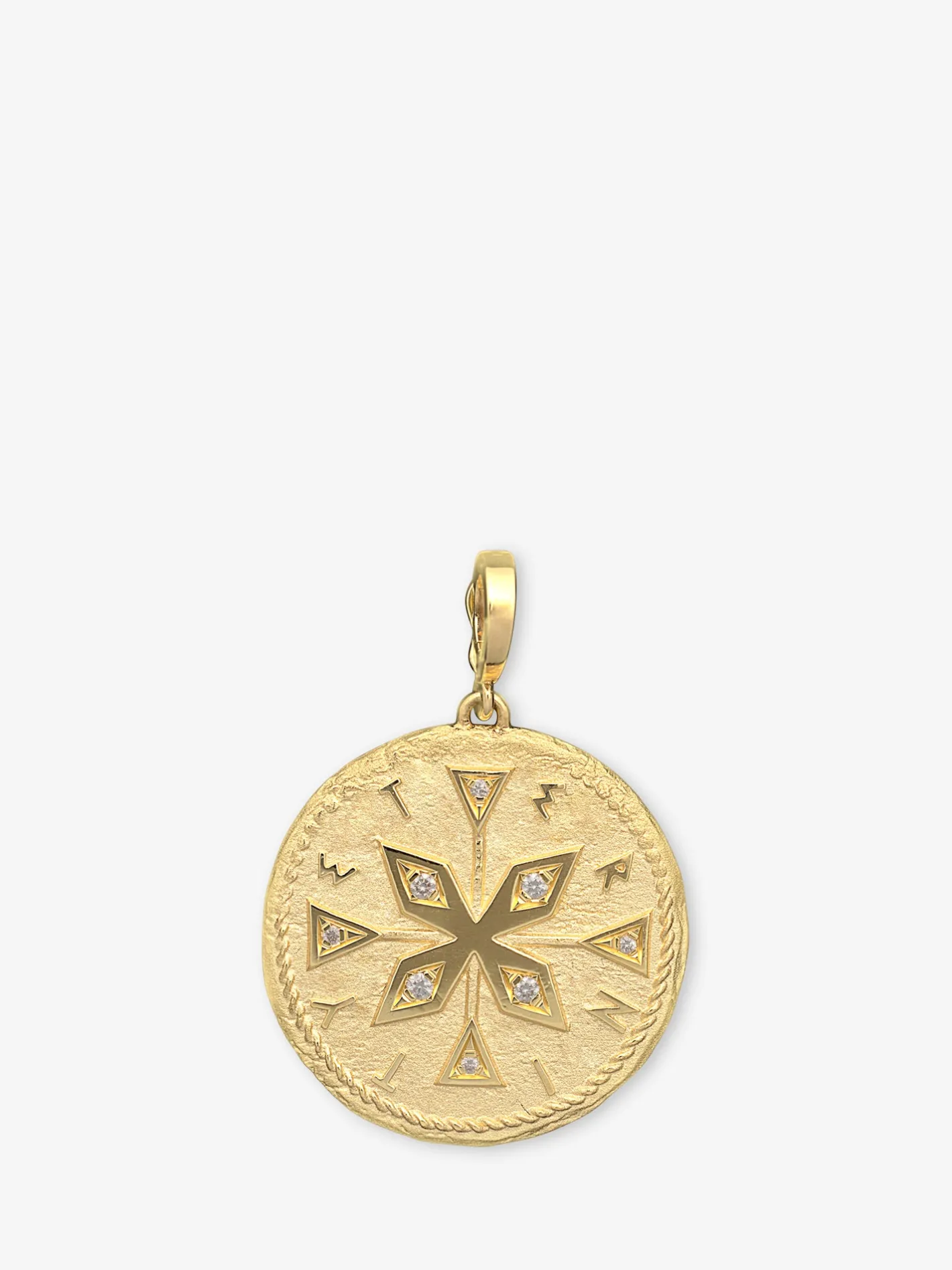 Compass Large Diamond Coin Charm<AZLEE Jewelry Best Sale