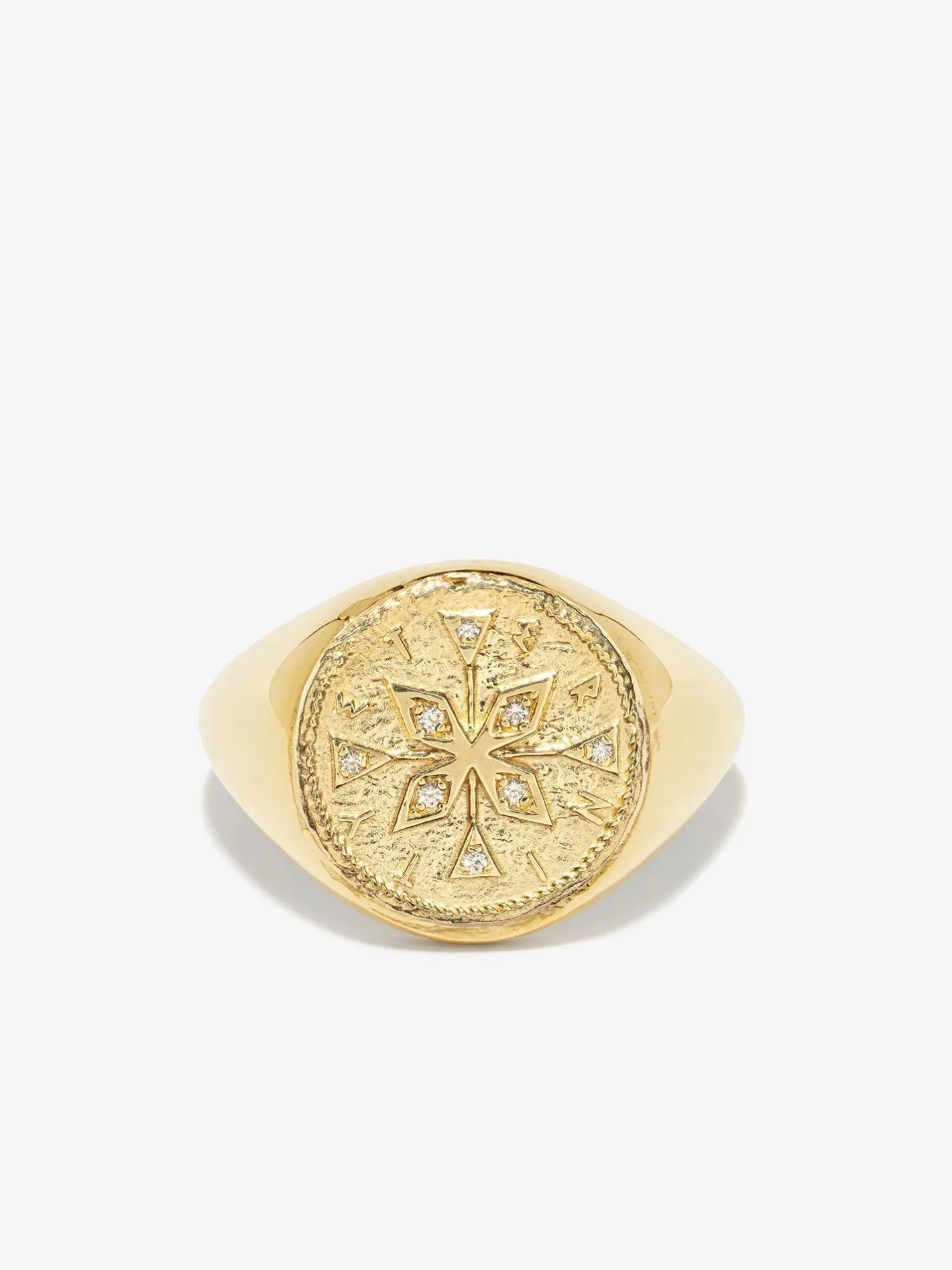 Compass Signet Coin Ring<AZLEE Jewelry Cheap