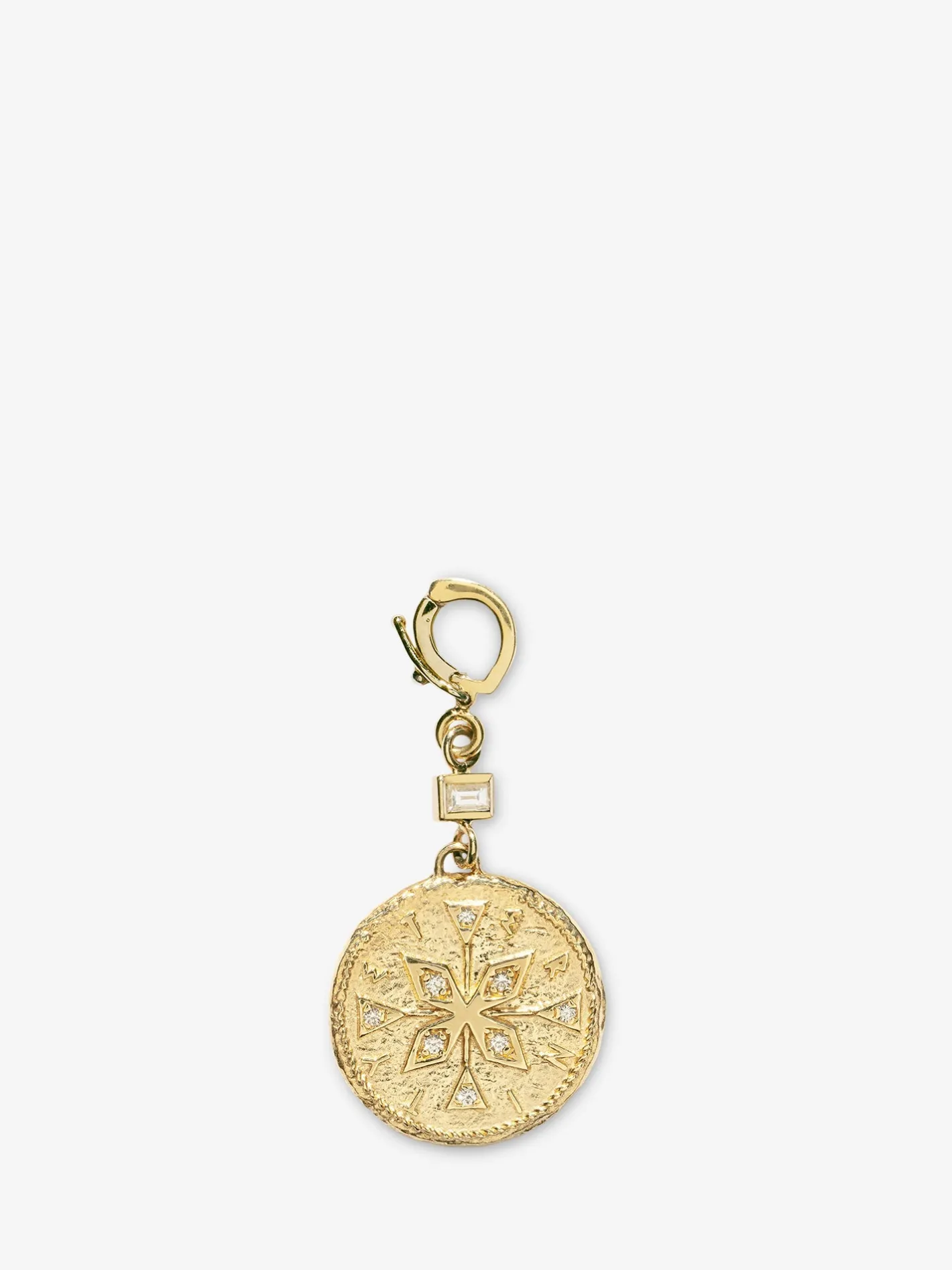 Compass Small Diamond Coin Charm<AZLEE Jewelry Cheap