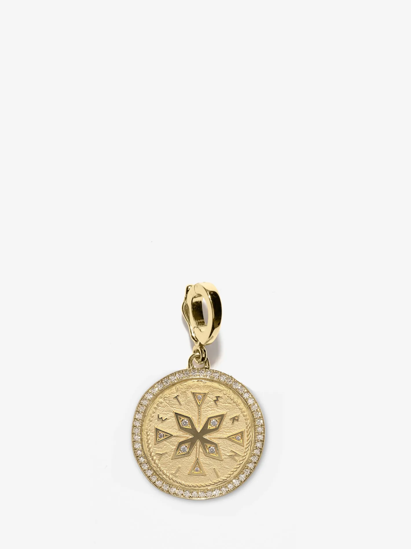 Compass Small Pave Coin Charm<AZLEE Jewelry Discount