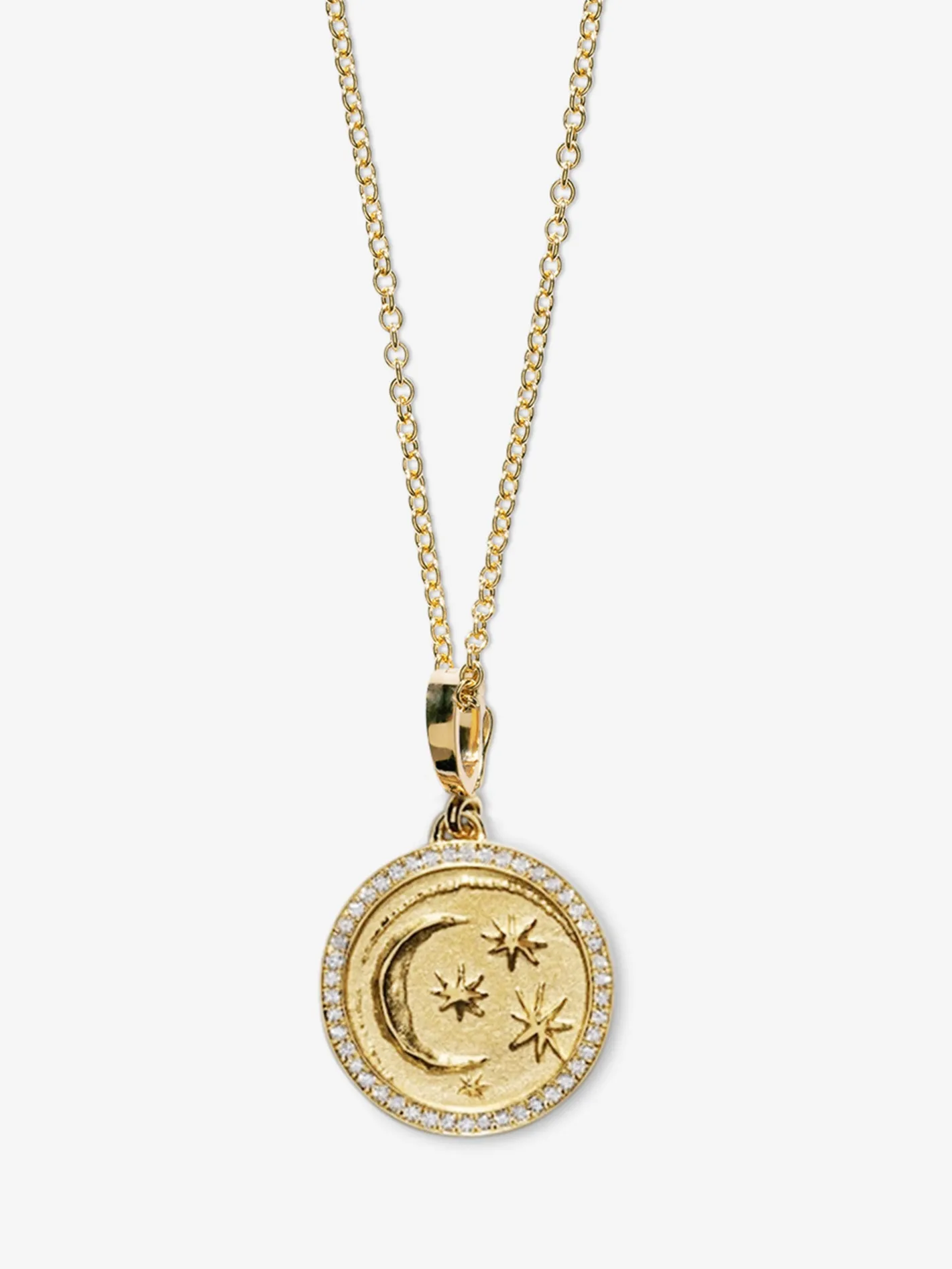 Cosmic Small Pave Coin Charm<AZLEE Jewelry Online