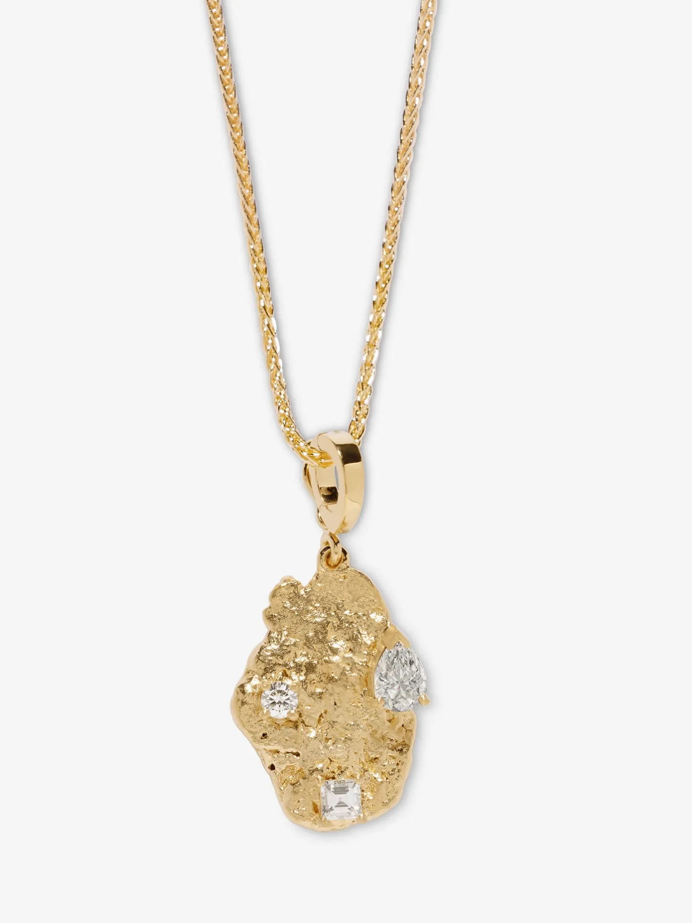 Diamond Scattered Large Gold Nugget Charm<AZLEE Jewelry Best Sale