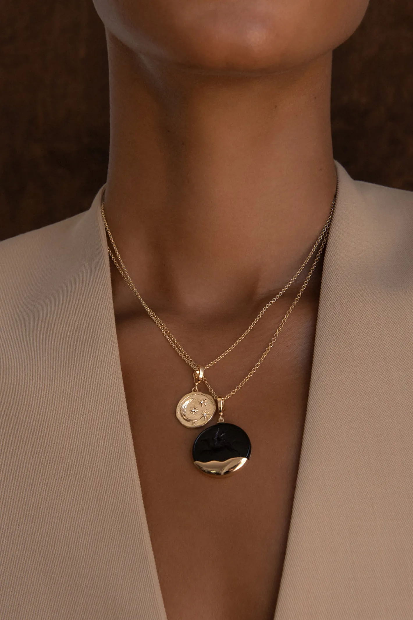Dolphin Black Glass Gold Dipped Coin Charm<AZLEE Jewelry Shop