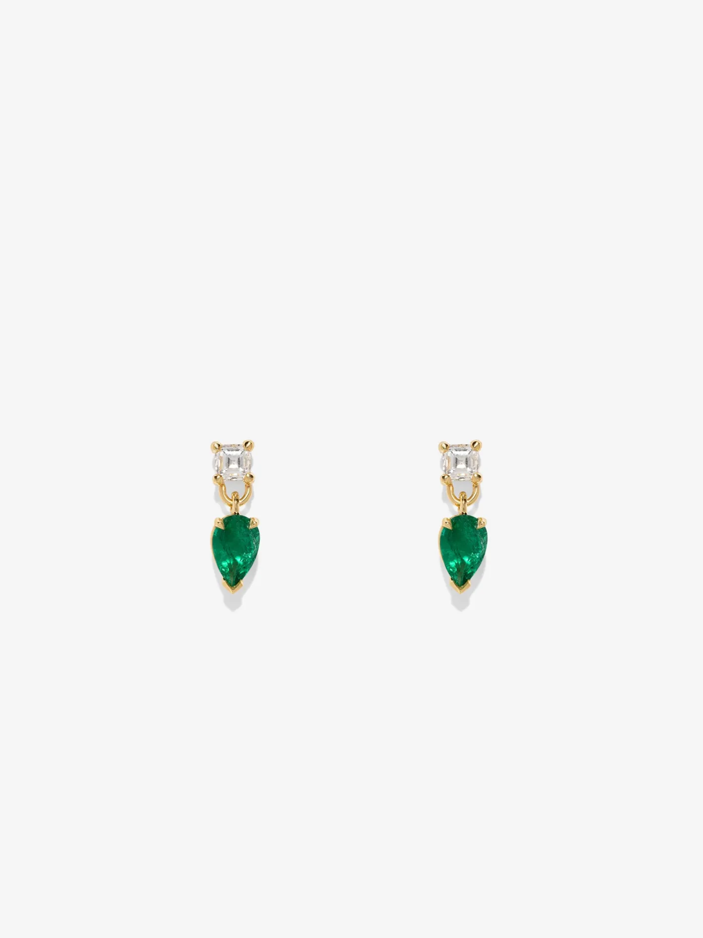 Duet Emerald Studs<AZLEE Jewelry Cheap