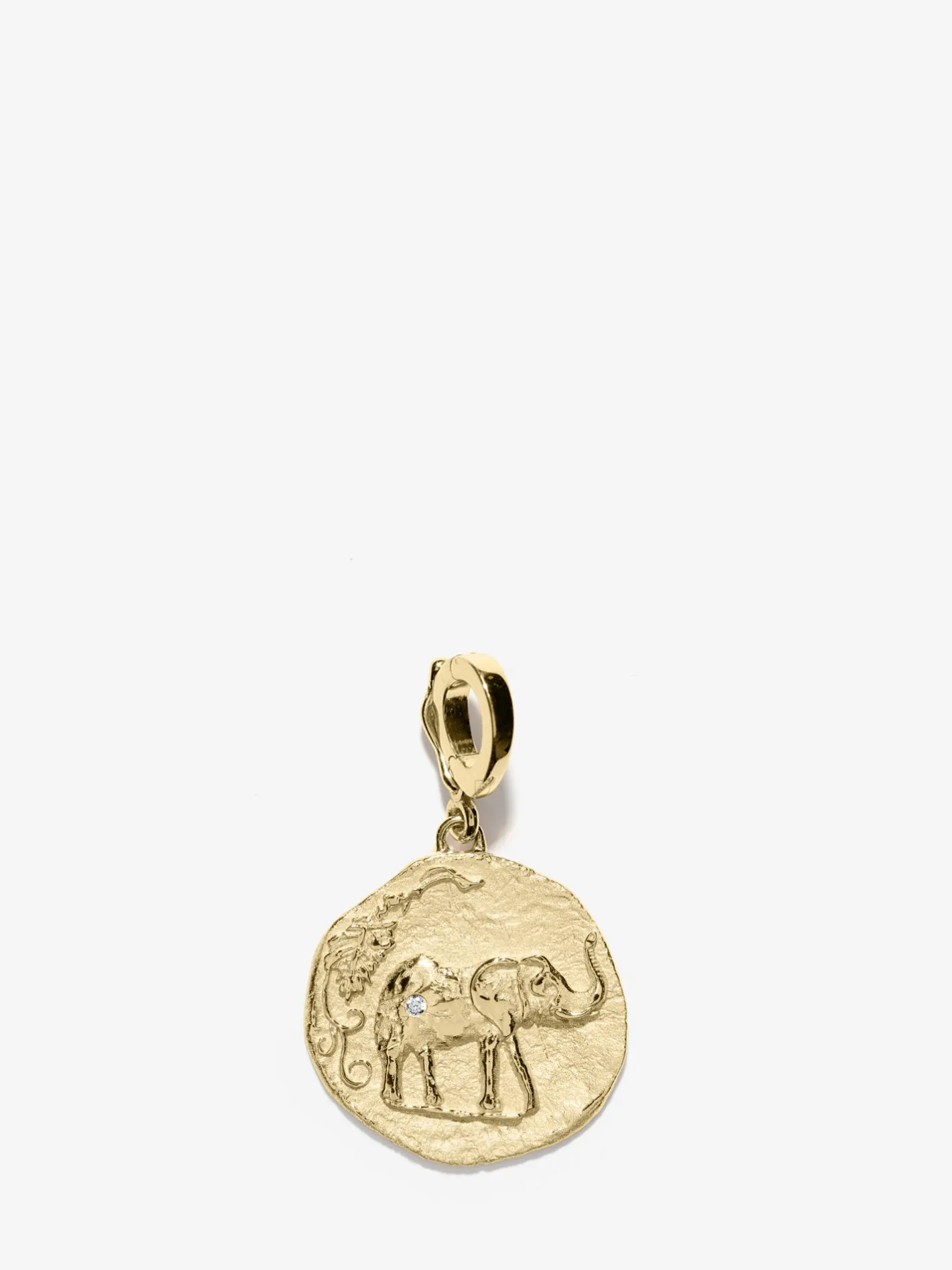 Elefante Loyalty Small Diamond Coin Charm<AZLEE Jewelry Online