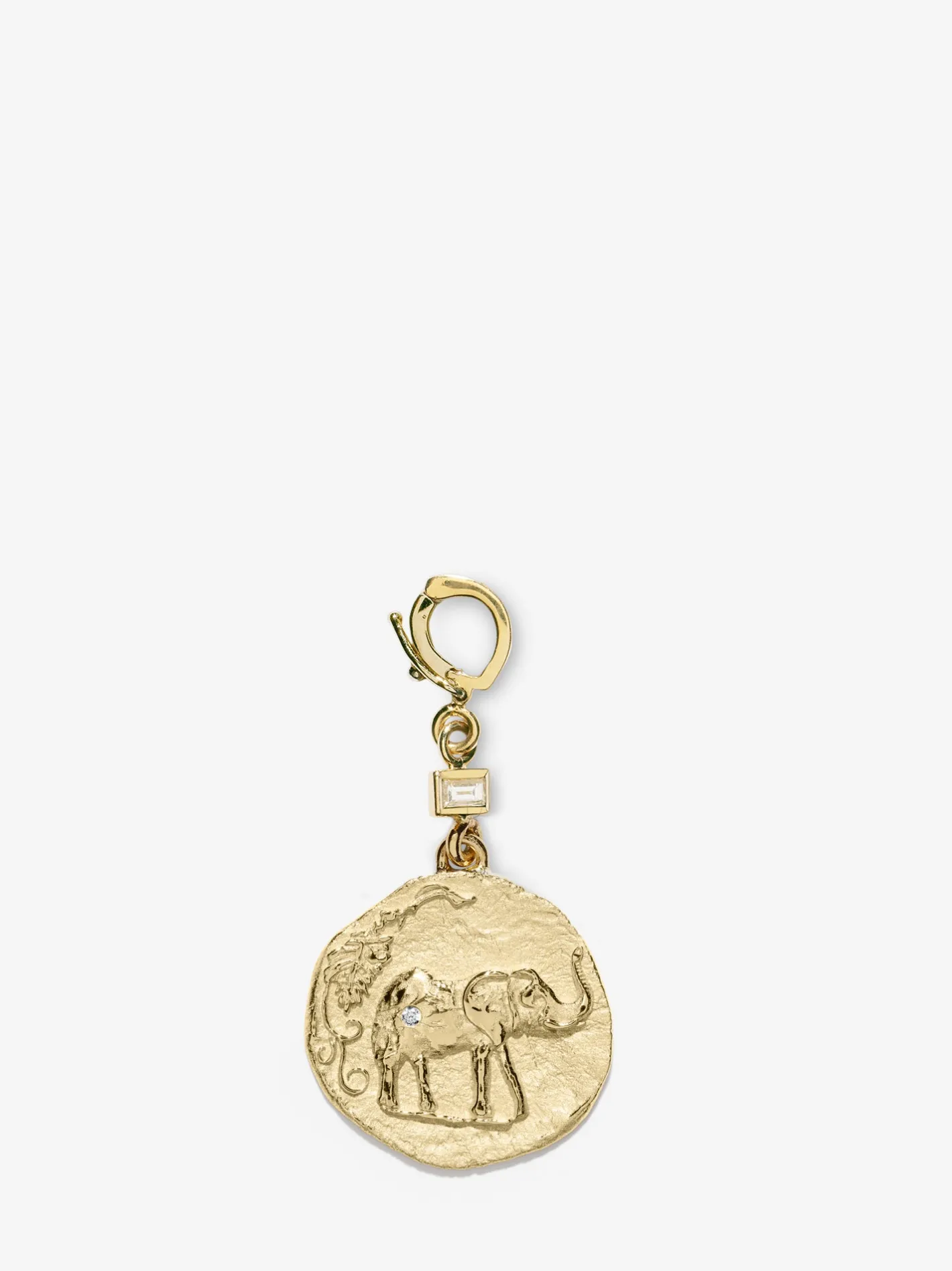 Elefante Loyalty Small Diamond Coin Charm<AZLEE Jewelry Online