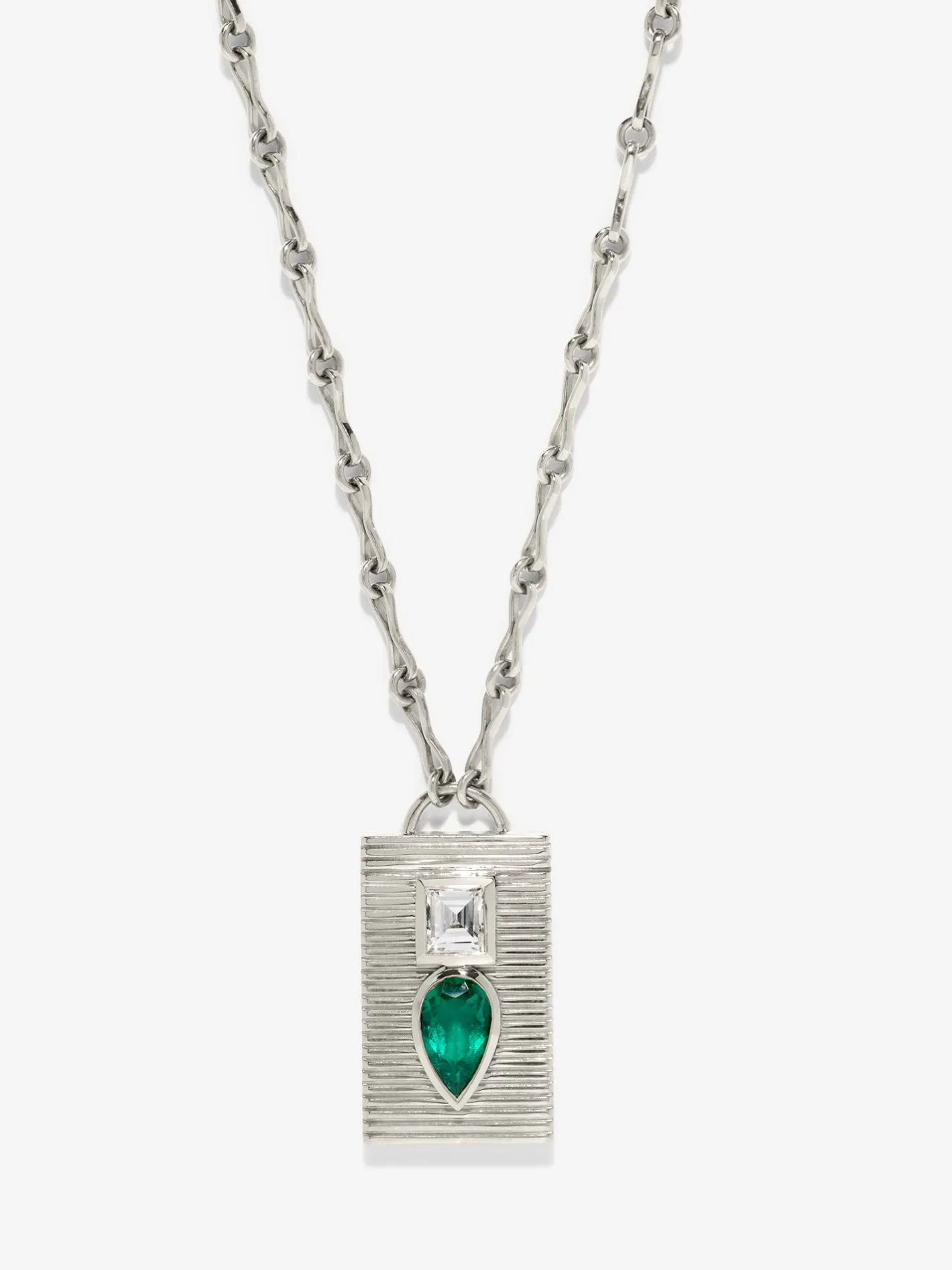 Emerald & Diamond Duet Necklace<AZLEE Jewelry Store