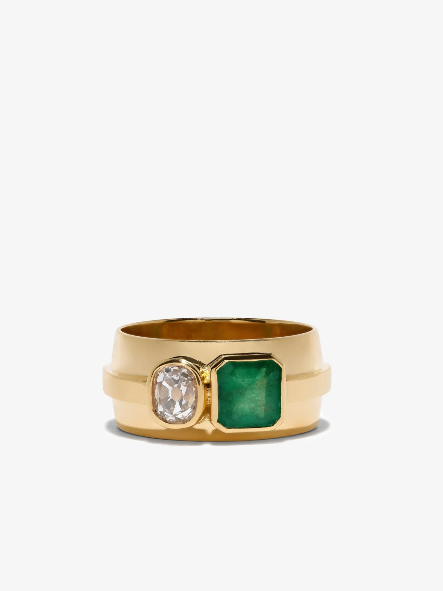 Emerald & Diamond Duet Ring<AZLEE Jewelry Cheap