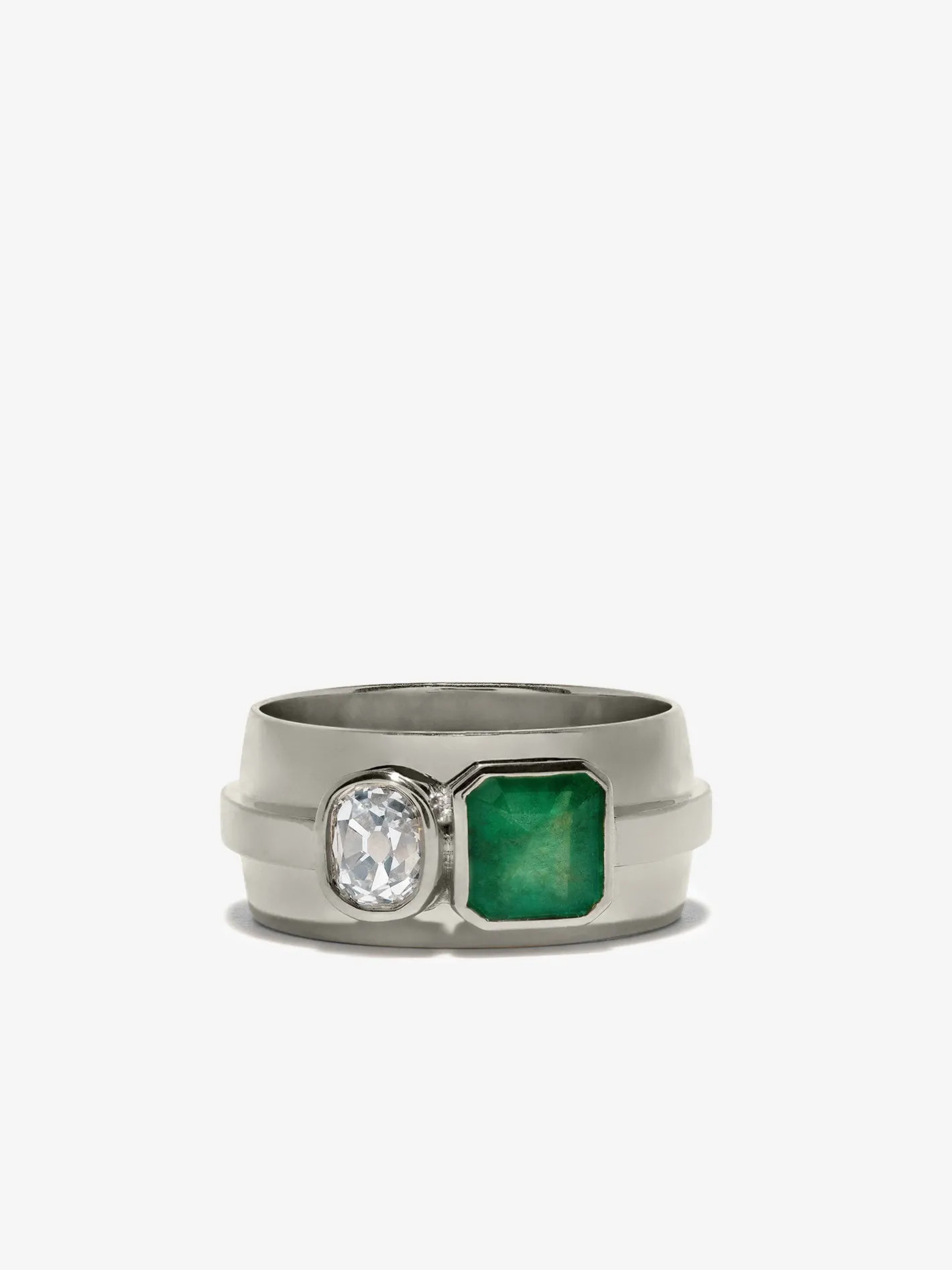 Emerald & Diamond Duet Ring<AZLEE Jewelry Cheap