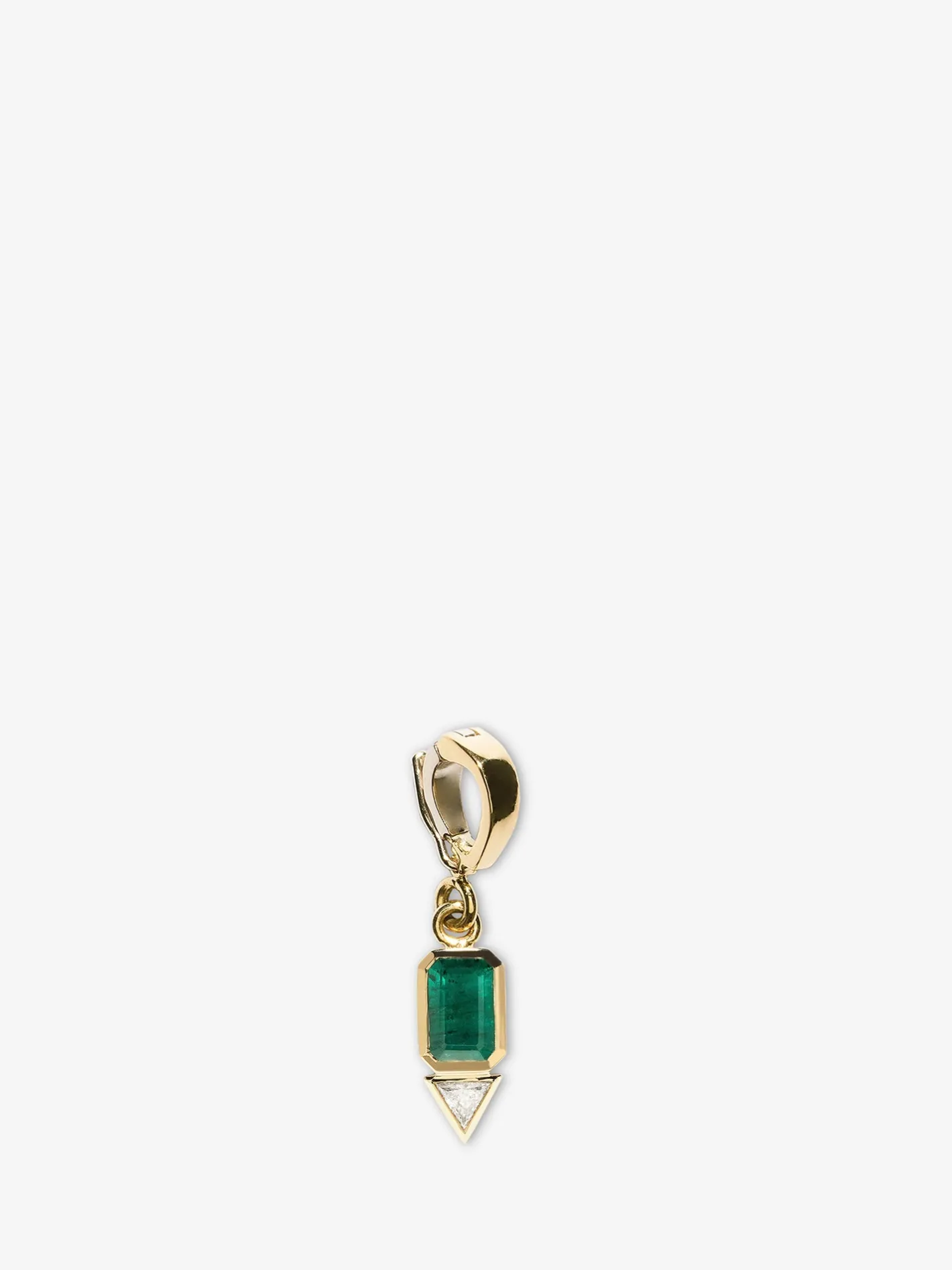 Emerald and Trillion Small Diamond Charm<AZLEE Jewelry Shop
