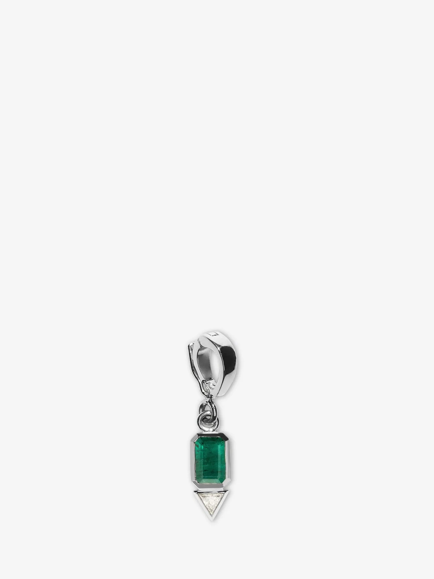 Emerald and Trillion Small Diamond Charm<AZLEE Jewelry Shop