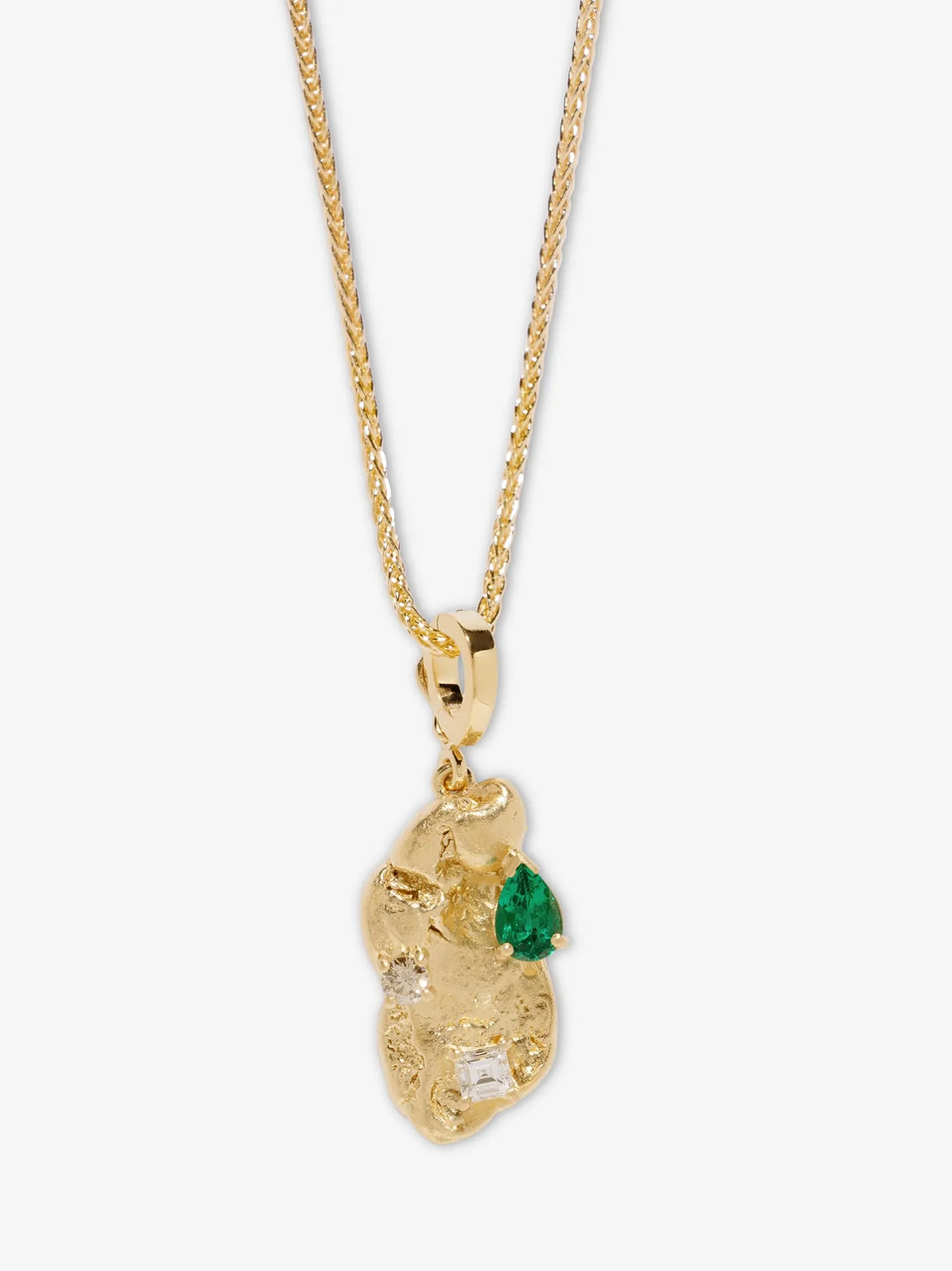 Emerald Scattered Large Gold Nugget Charm<AZLEE Jewelry Shop