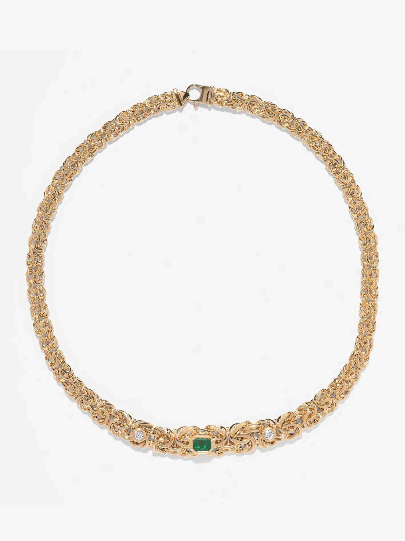 Empress Emerald & Diamond Duet Necklace<AZLEE Jewelry Hot