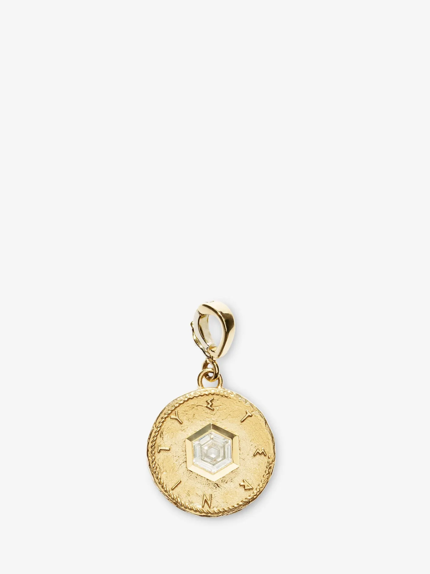 Eternity Hexagon Diamond Small Coin Charm<AZLEE Jewelry Hot