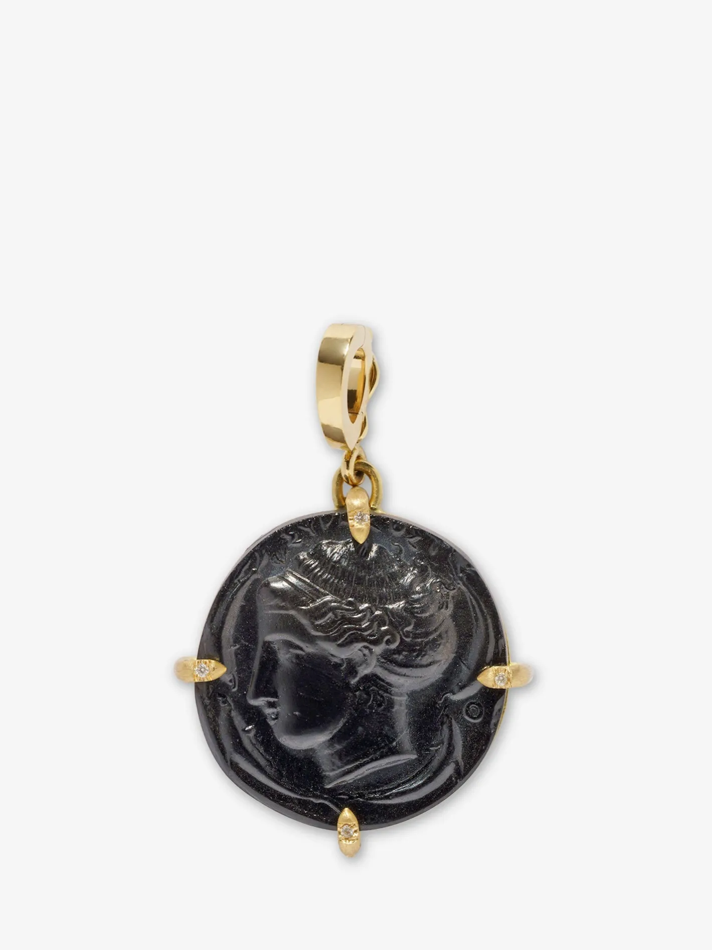 Goddess Black Venetian Glass Coin<AZLEE Jewelry New