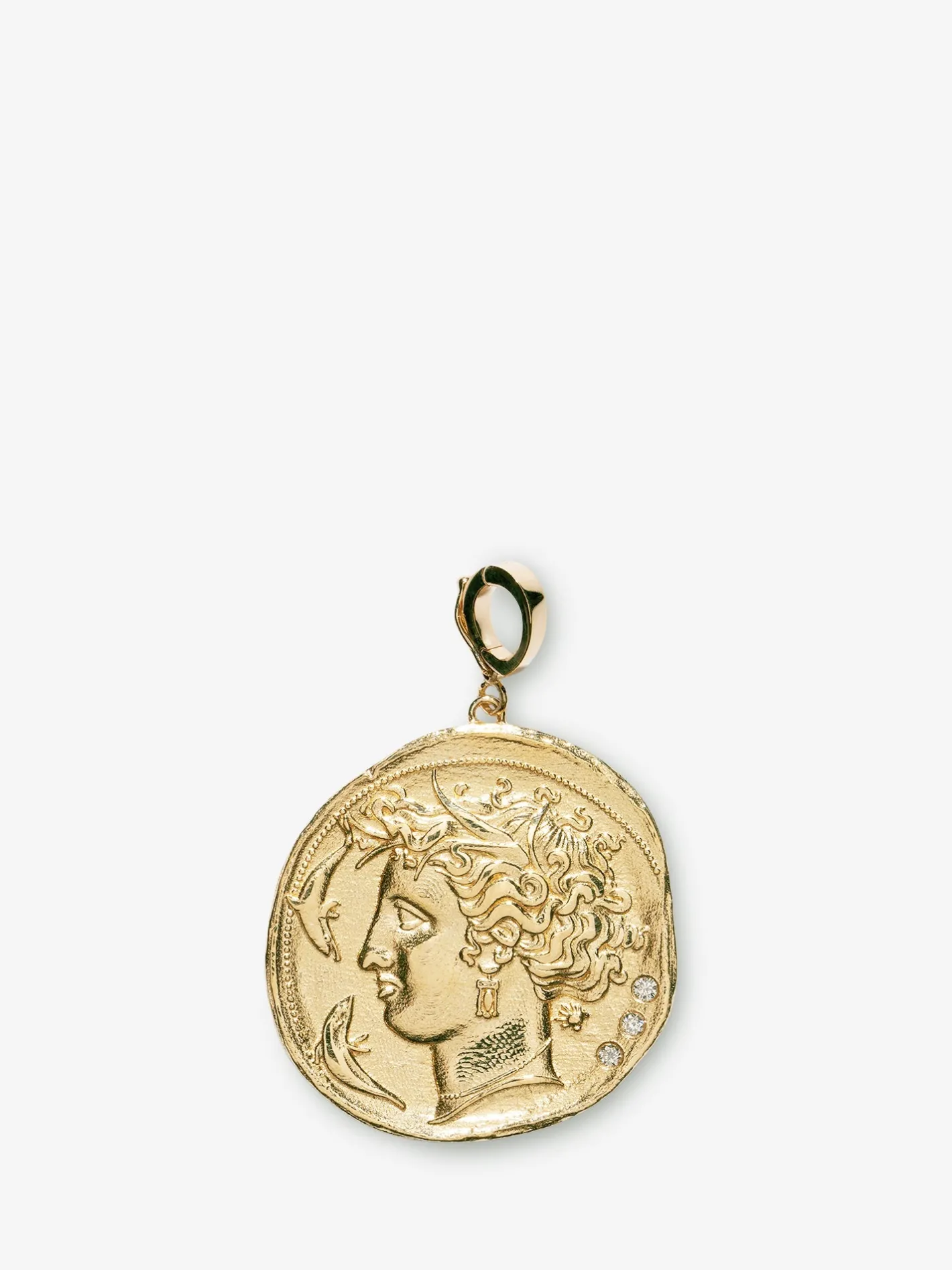 Goddess Large Diamond Coin Charm<AZLEE Jewelry Cheap