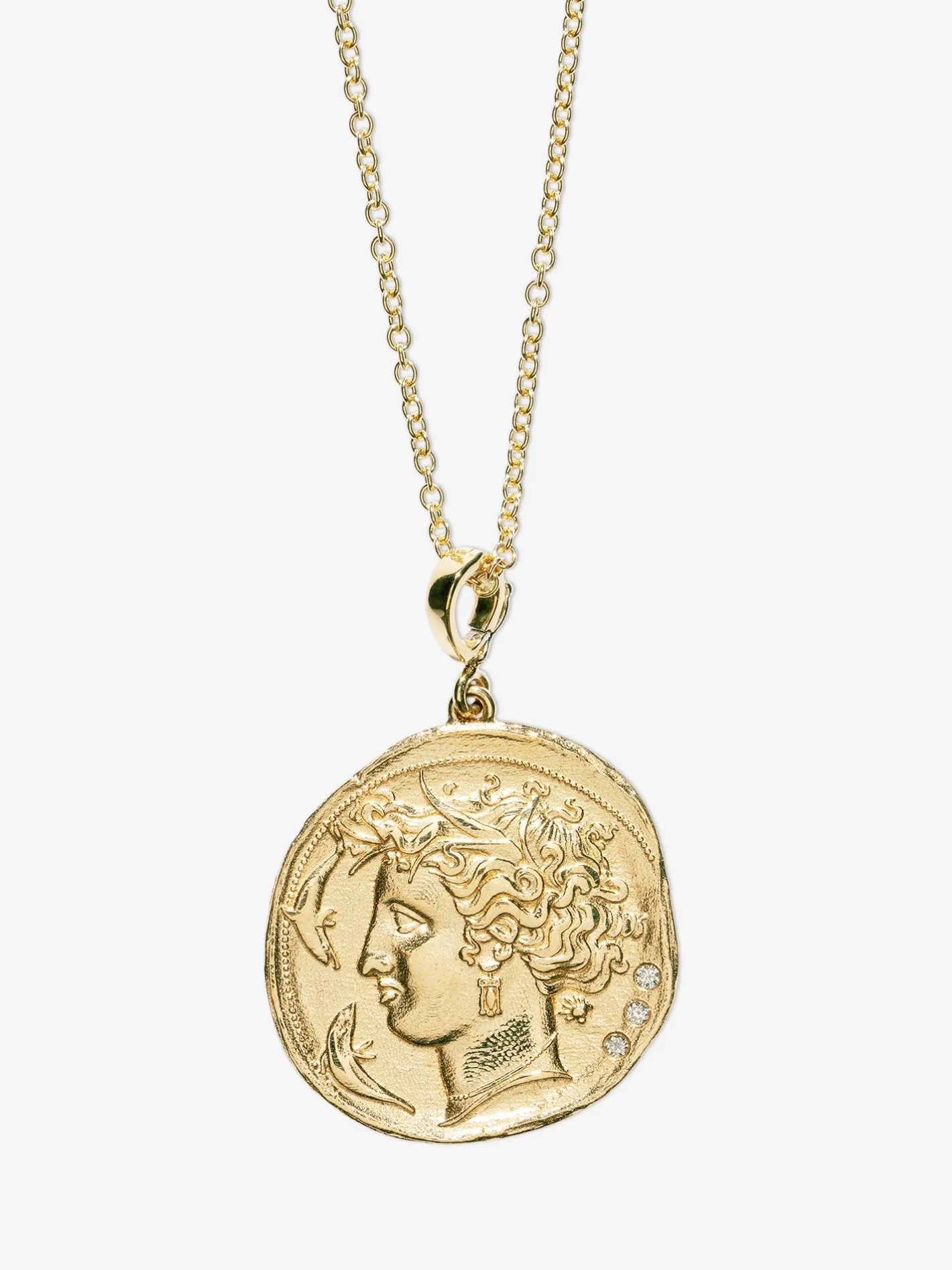 Goddess Large Diamond Coin Charm<AZLEE Jewelry Cheap