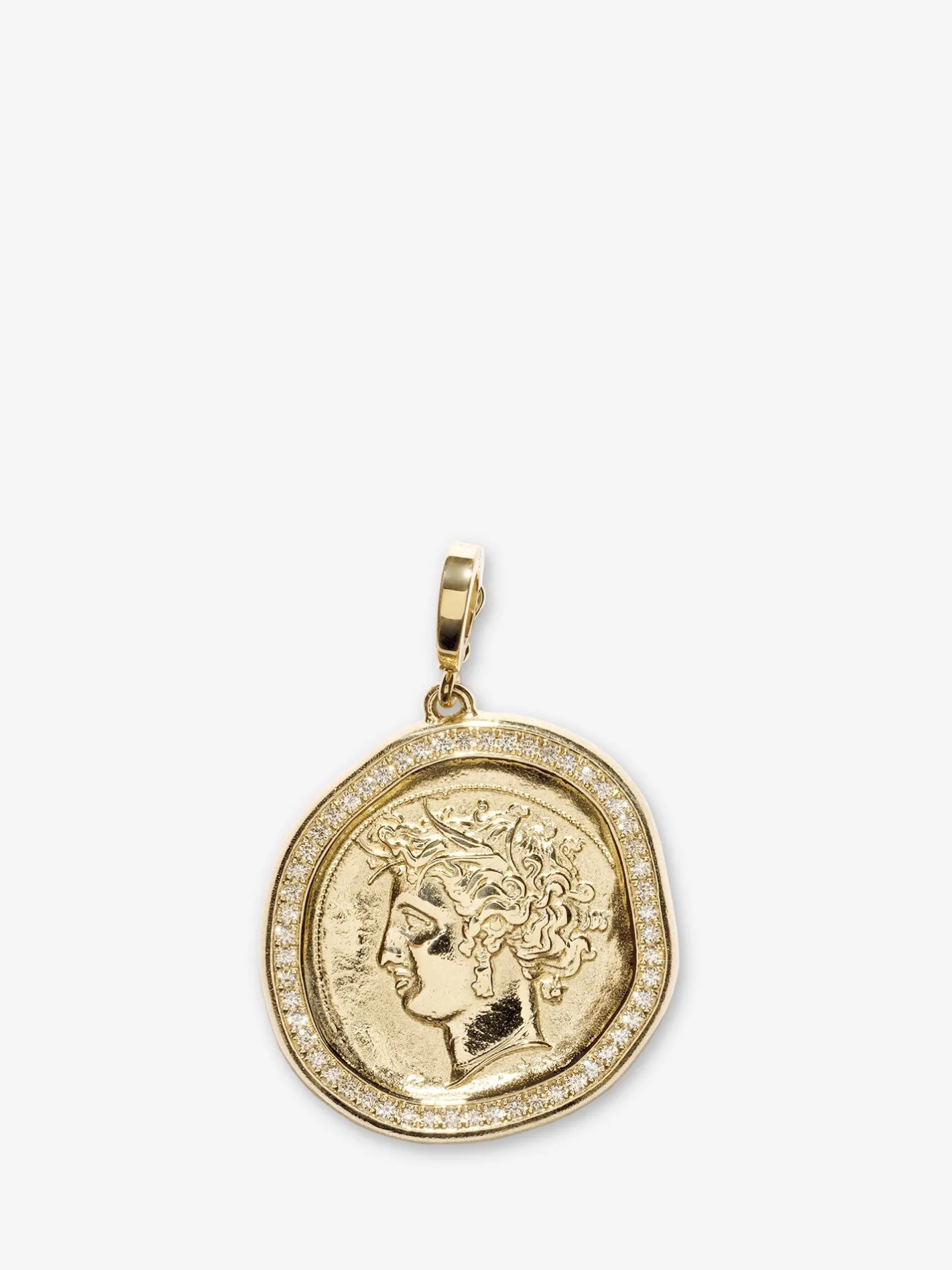 Goddess Large Pave Coin Charm<AZLEE Jewelry Sale