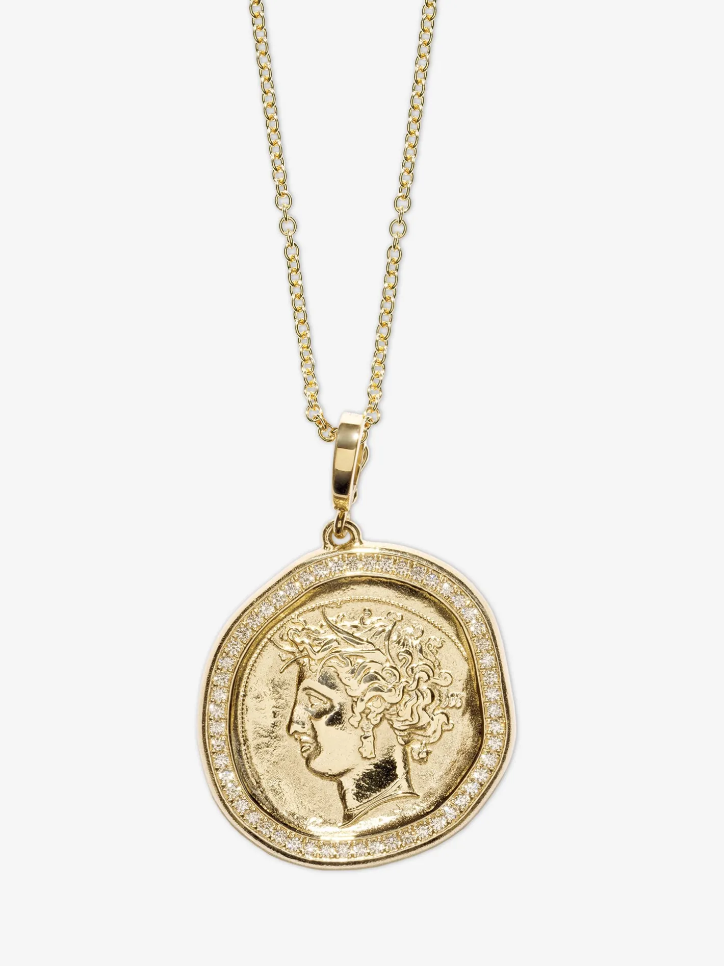 Goddess Large Pave Coin Charm<AZLEE Jewelry Sale