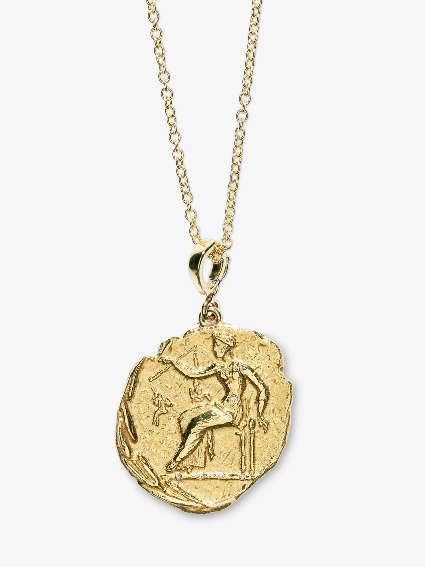 Goddess of Love Large Diamond Coin Charm<AZLEE Jewelry Flash Sale