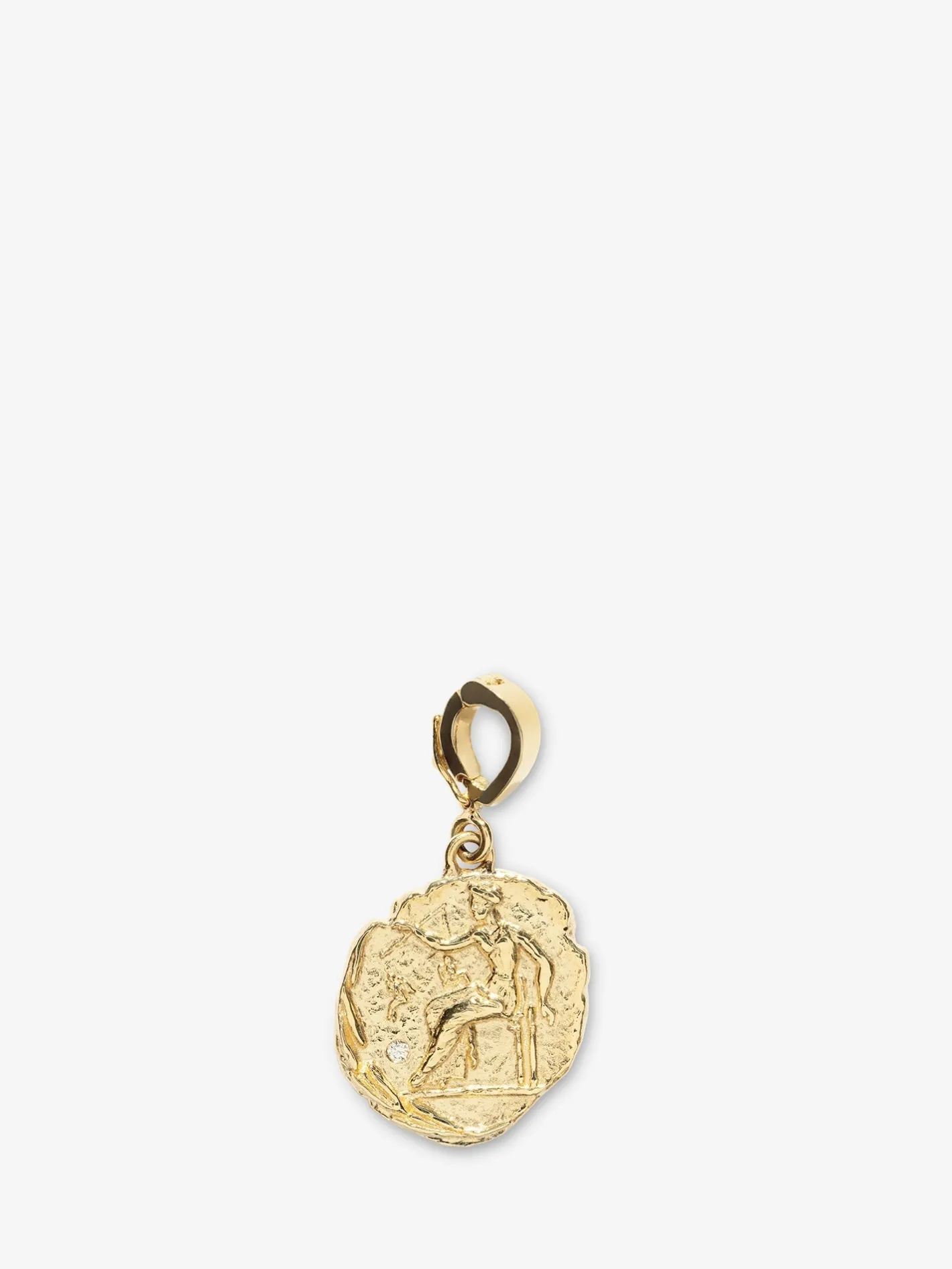 Goddess of Love Small Diamond Coin Charm<AZLEE Jewelry Discount
