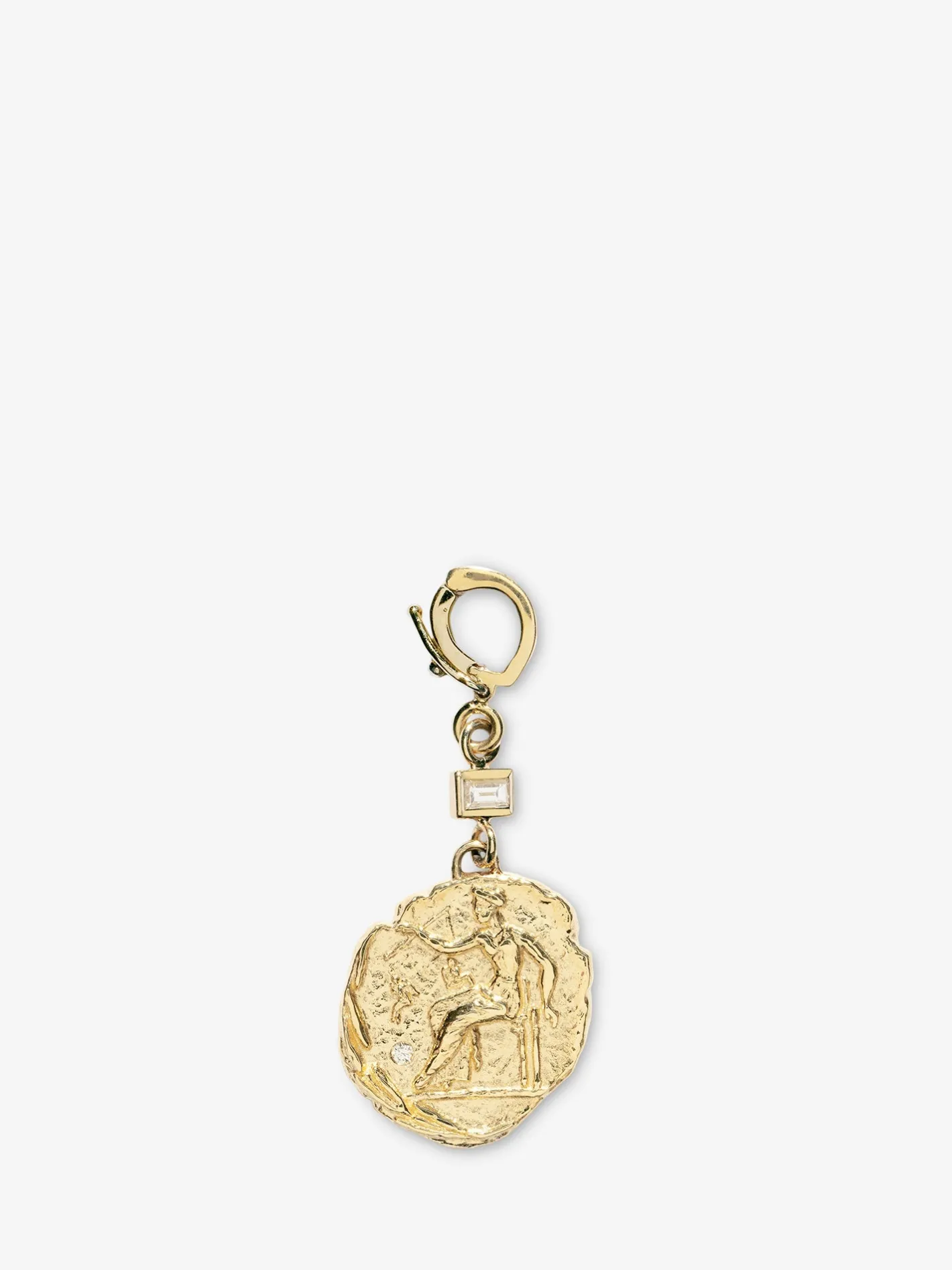 Goddess of Love Small Diamond Coin Charm<AZLEE Jewelry Discount