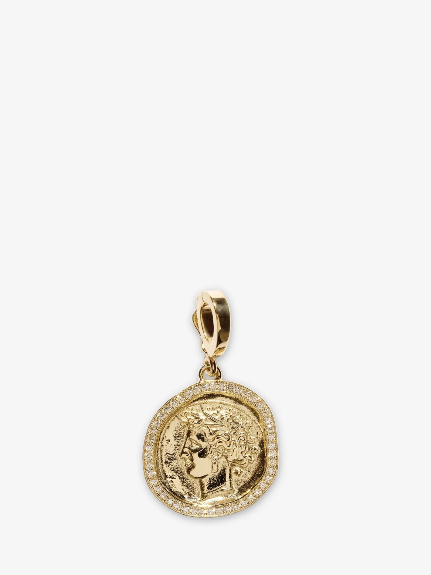 Goddess Small Pave Coin Charm<AZLEE Jewelry Hot