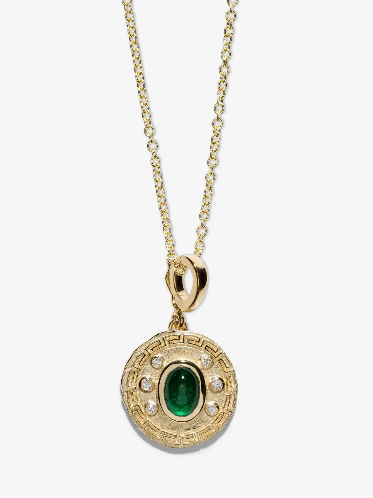 Greek Pattern & Emerald Small Charm<AZLEE Jewelry Discount