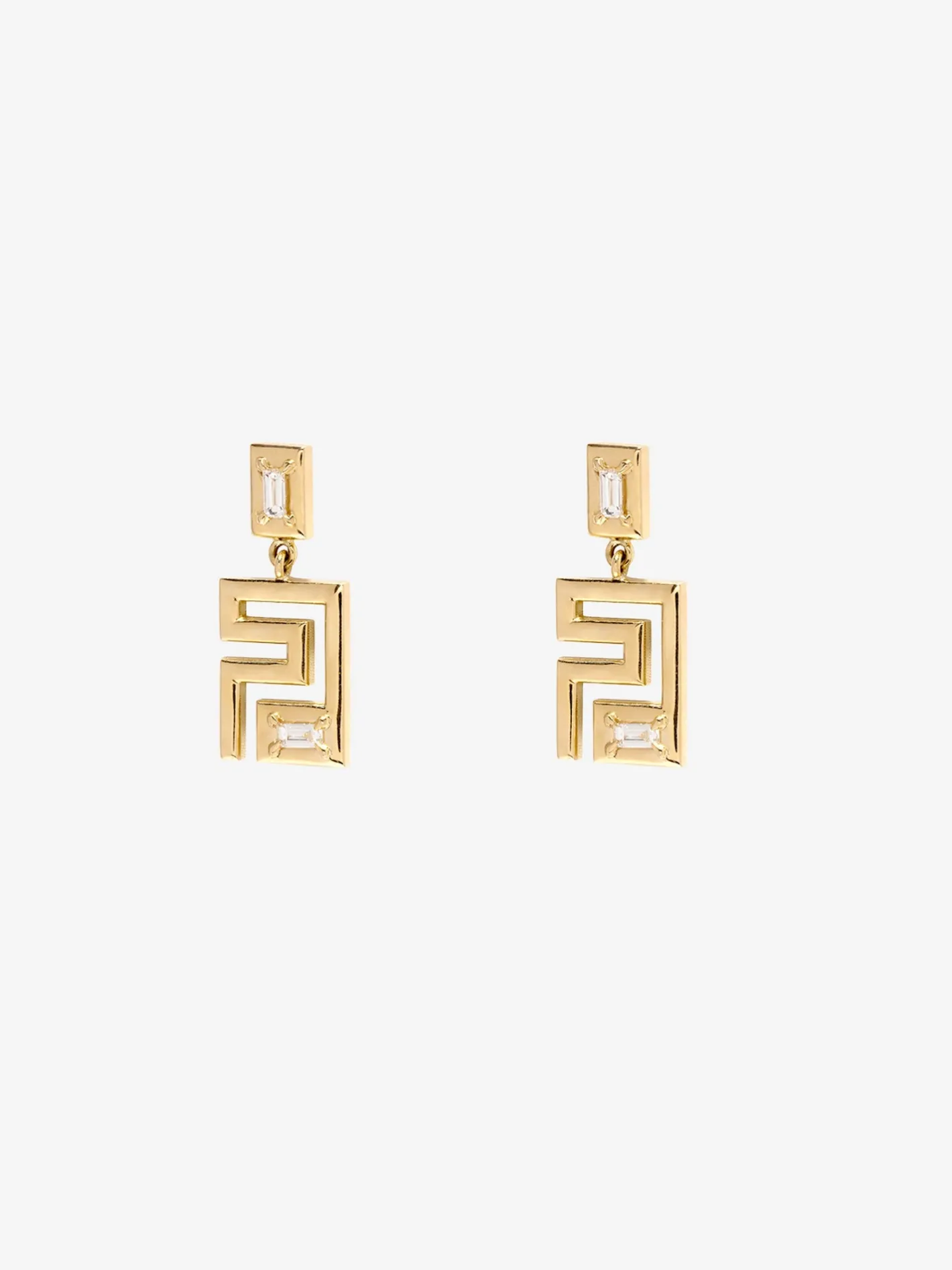Greek Pattern Diamond Earrings<AZLEE Jewelry Shop