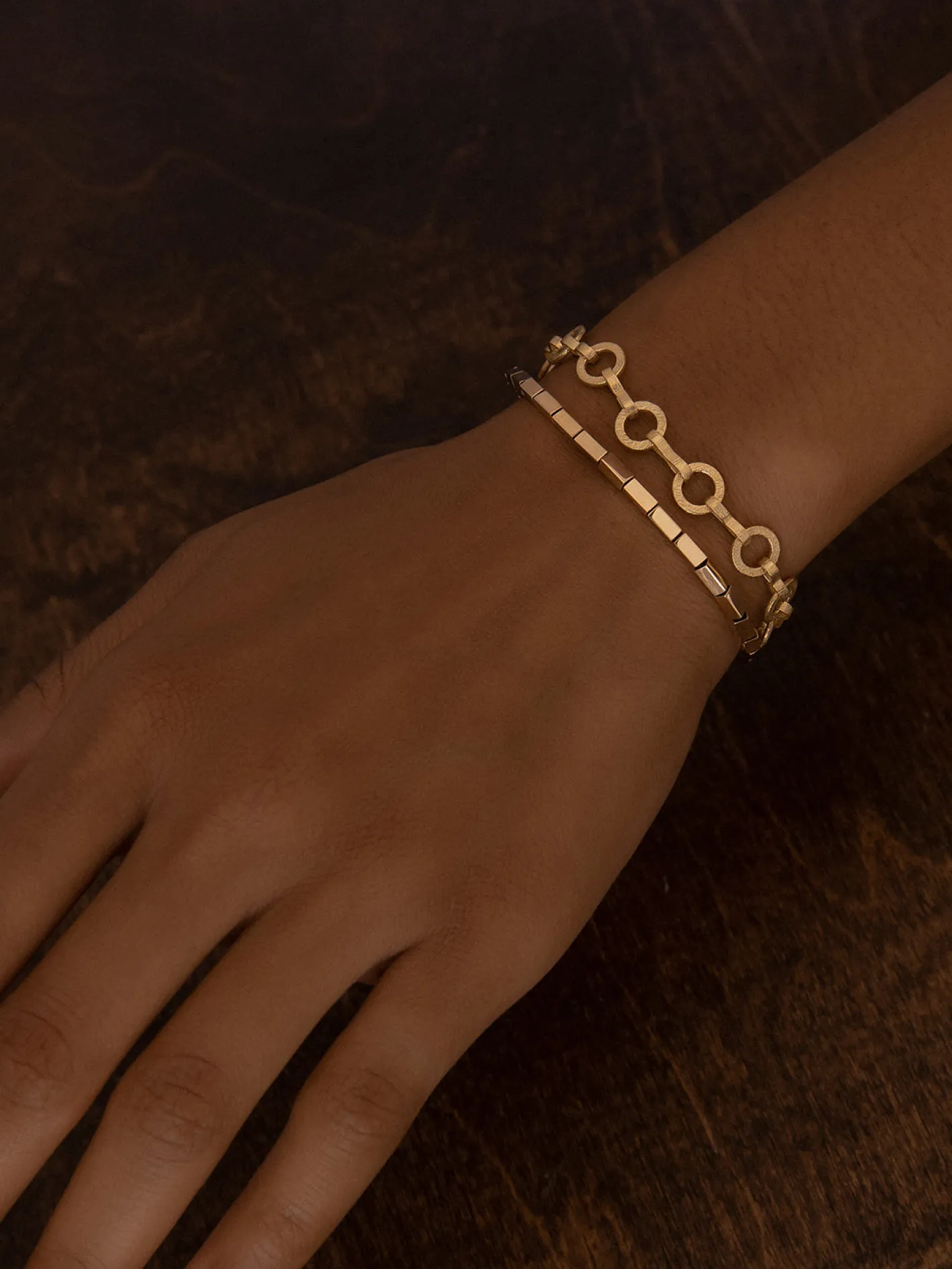 Heavy Link Circle Textured Bracelet<AZLEE Jewelry Clearance