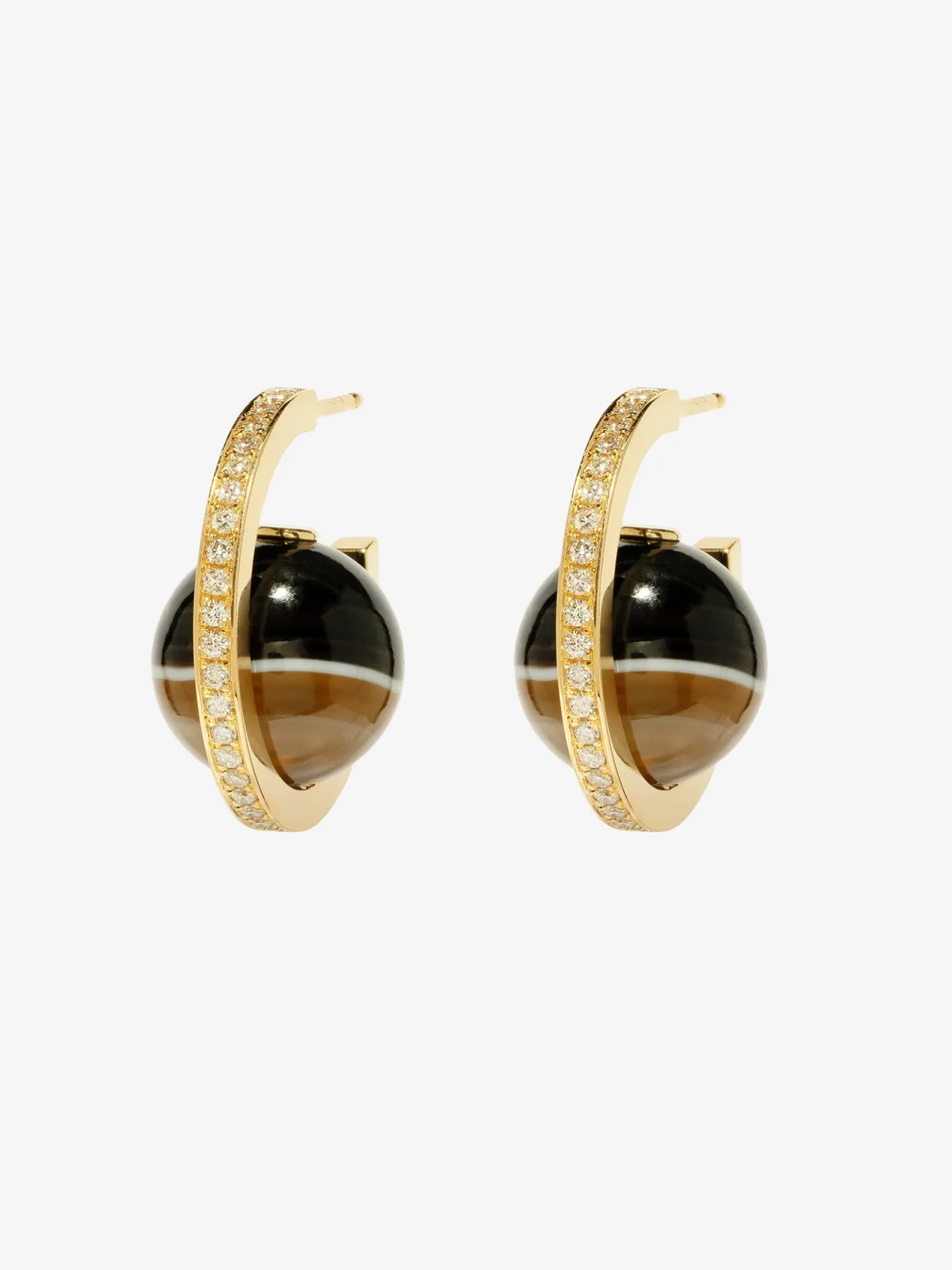 Horizon Agate Diamond Hoops<AZLEE Jewelry Hot