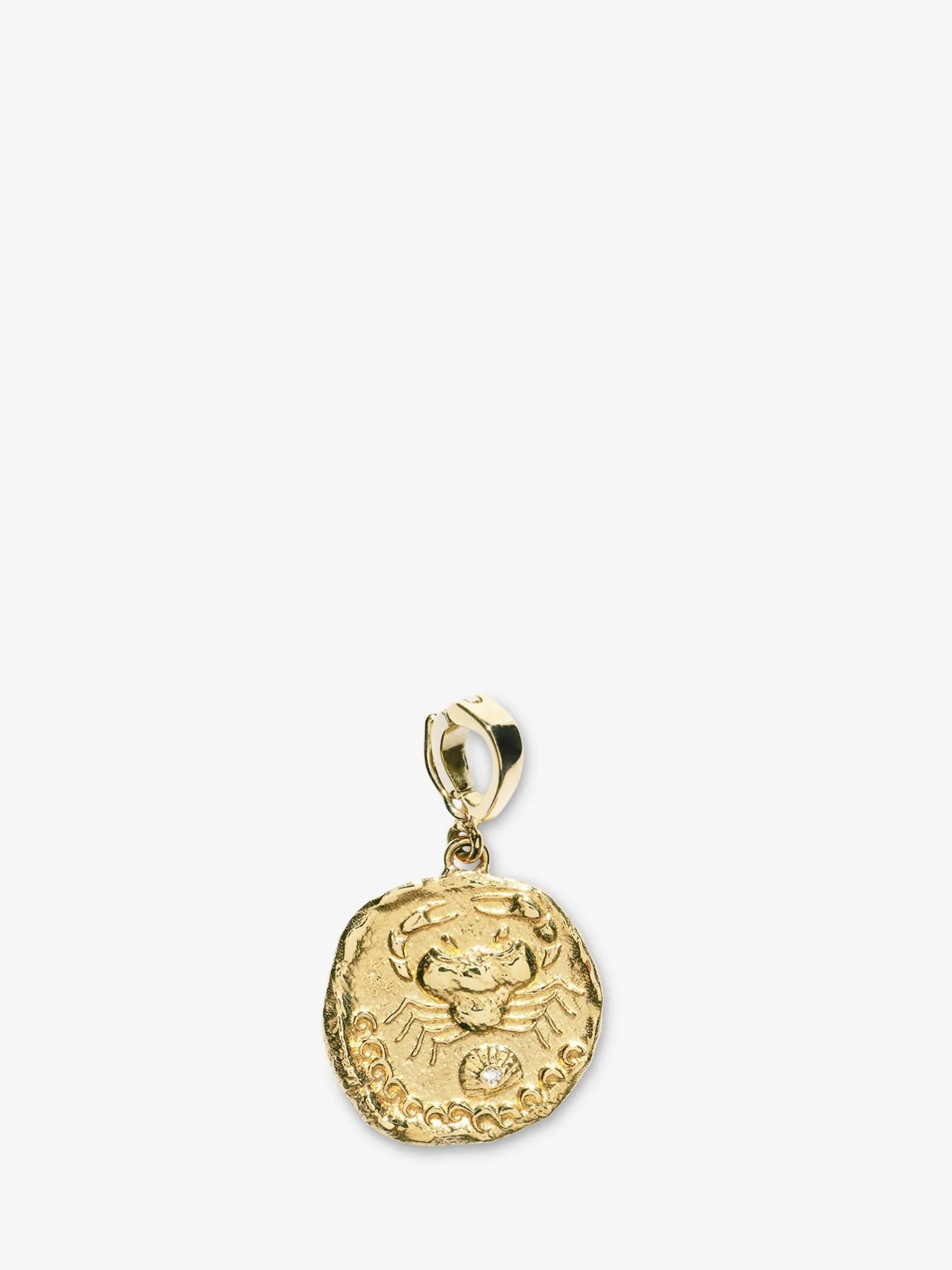 Karkinos Small Diamond Coin Charm<AZLEE Jewelry Outlet
