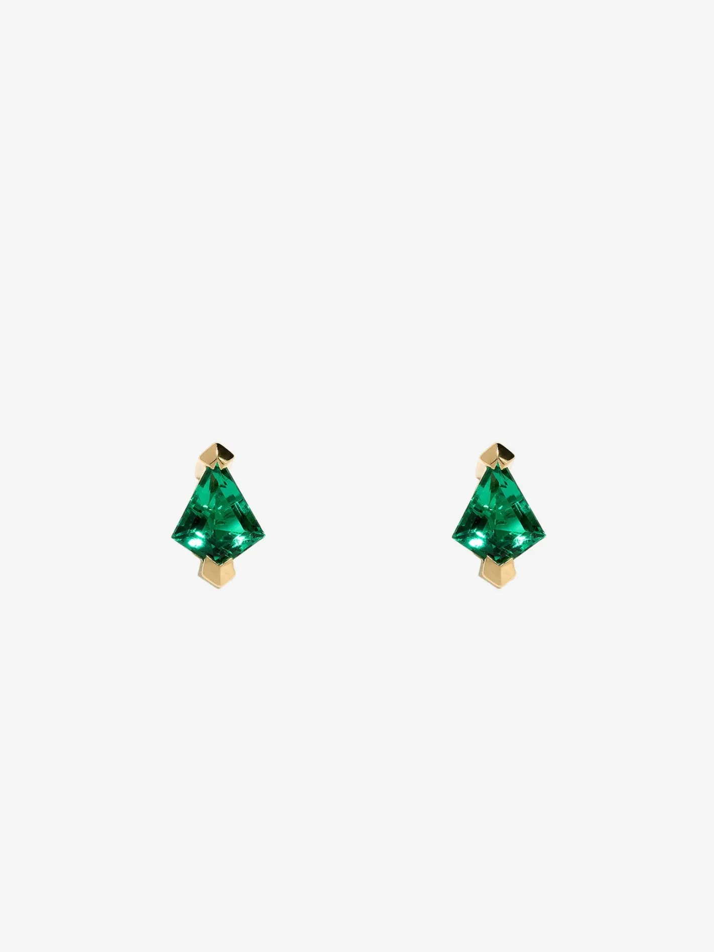 Kite Emerald Studs in Prongs<AZLEE Jewelry Shop