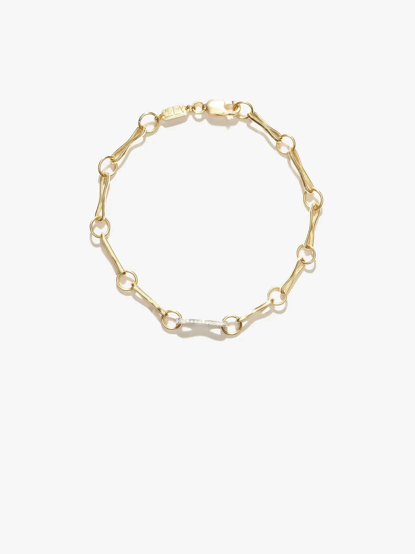 Large Motif Chain Bracelet with Diamond Link<AZLEE Jewelry Online