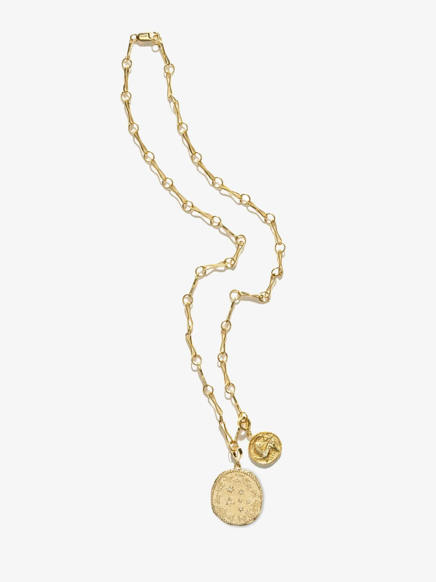 Large Zodiac and Small Lion and Dolphin Modern Charm Necklace<AZLEE Jewelry Cheap