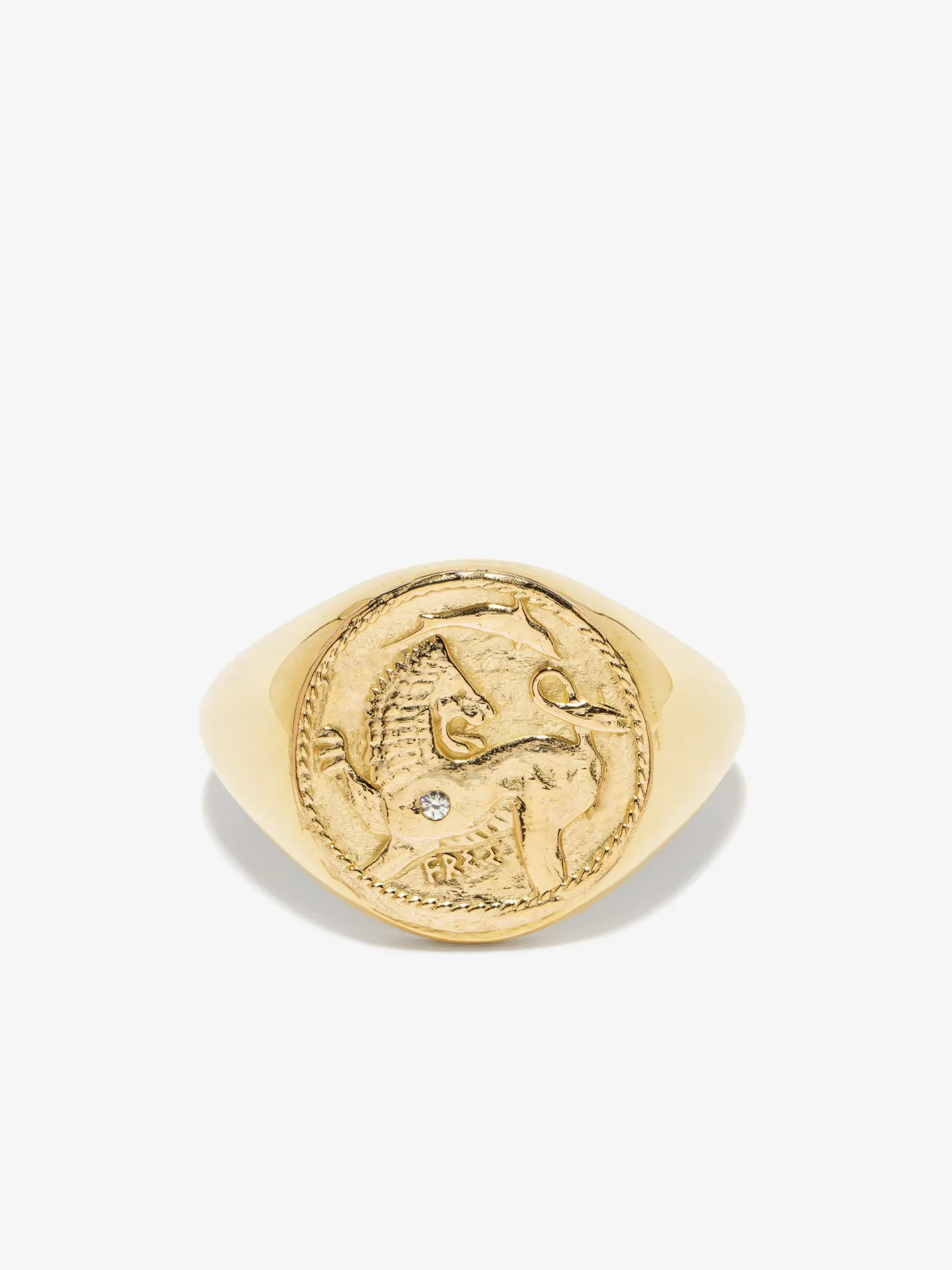 Lion and Dolphin Signet Coin Ring<AZLEE Jewelry Best Sale