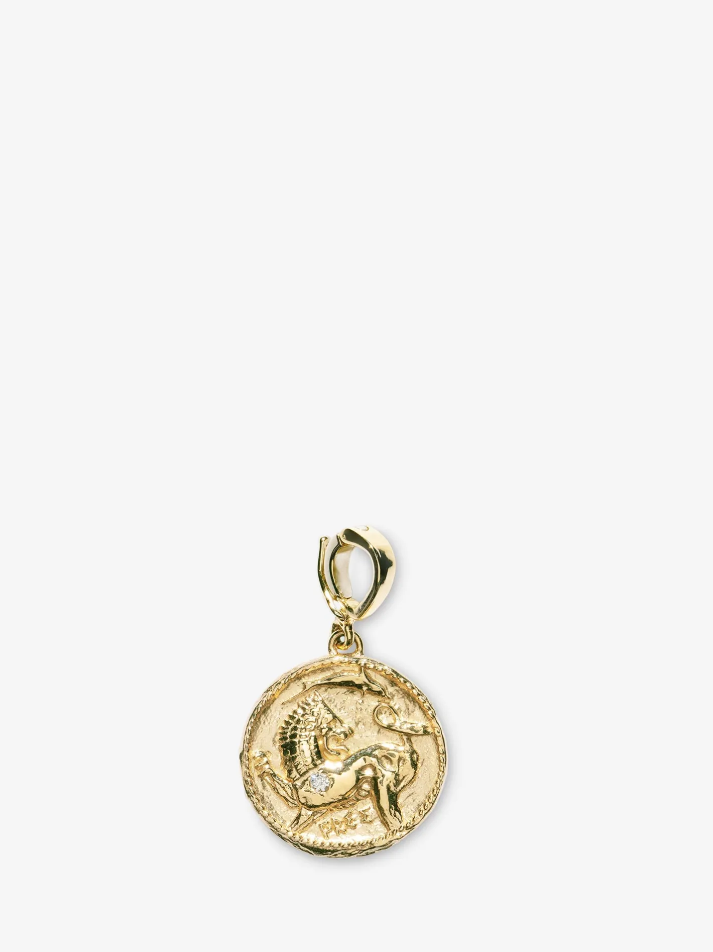 Lion and Dolphin Small Diamond Coin Charm<AZLEE Jewelry Cheap