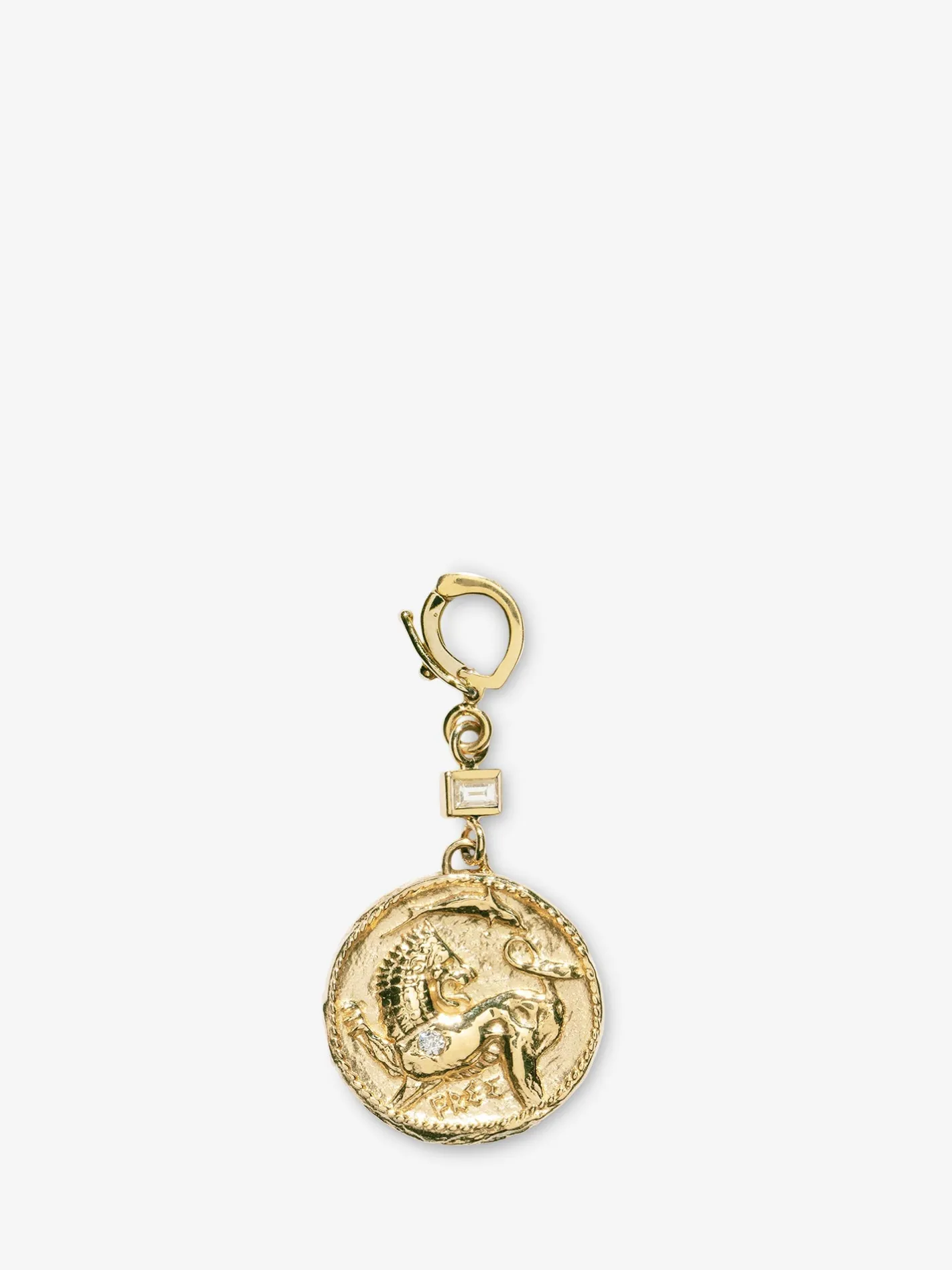 Lion and Dolphin Small Diamond Coin Charm<AZLEE Jewelry Cheap