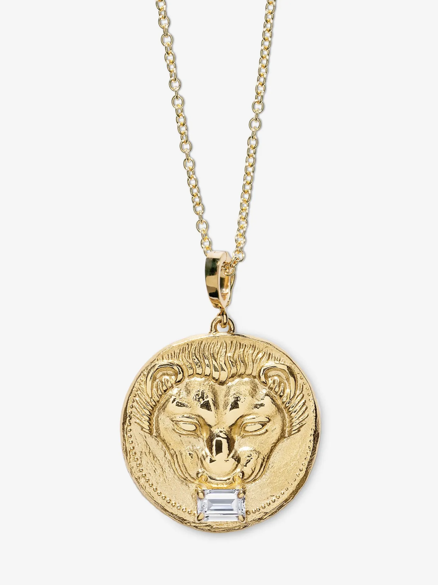 Lion Large Diamond Coin Charm<AZLEE Jewelry Outlet