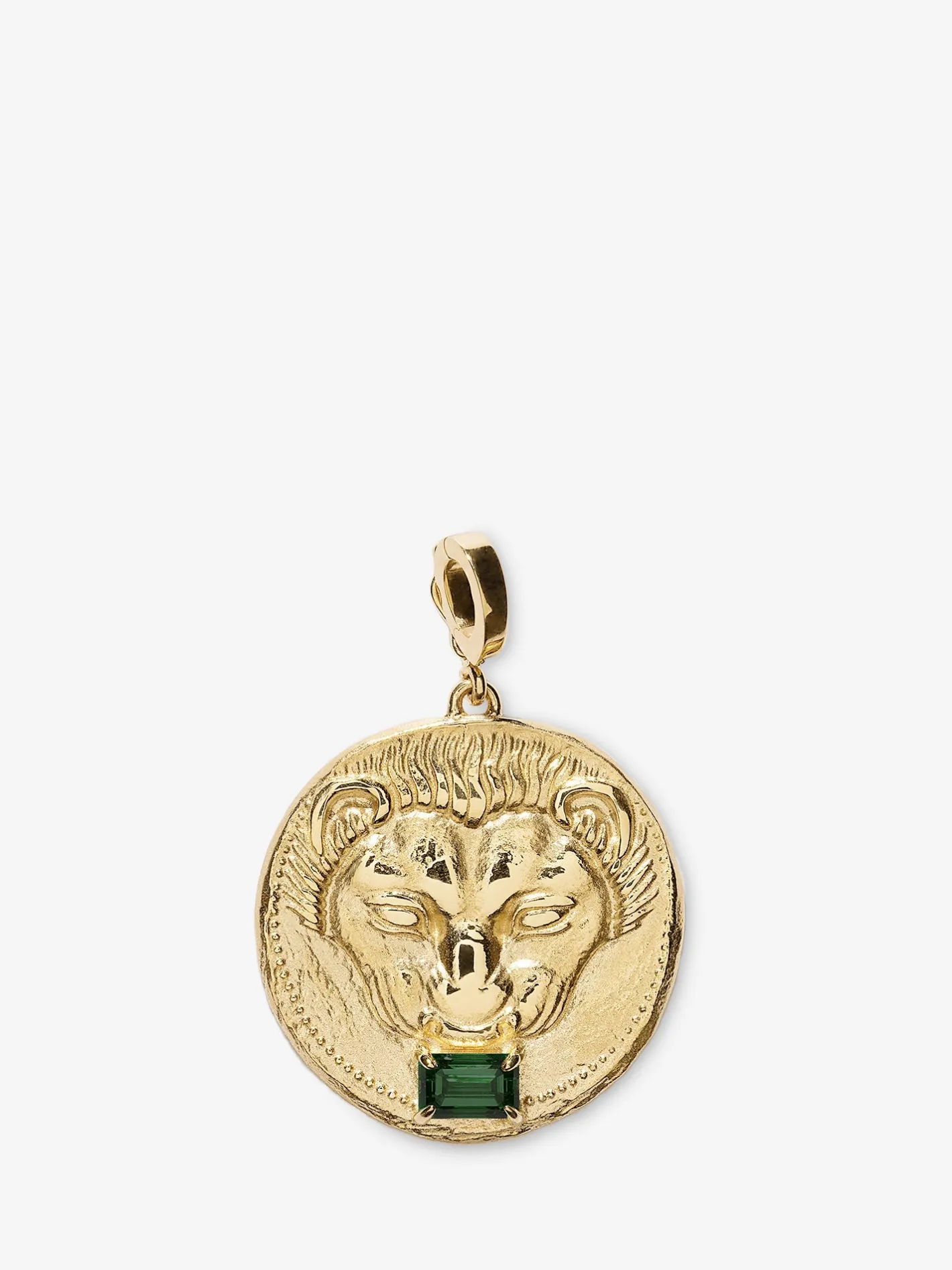 Lion Large Emerald Coin Charm<AZLEE Jewelry Sale