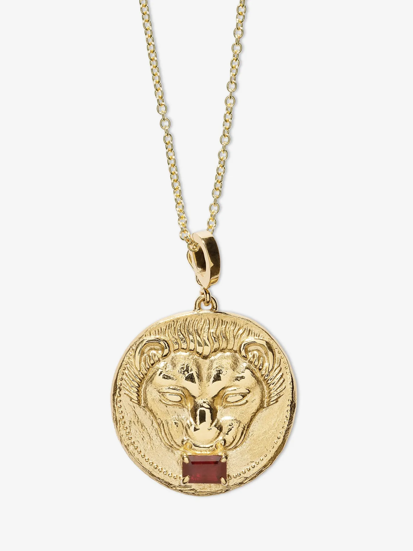 Lion Large Ruby Coin Charm<AZLEE Jewelry Best