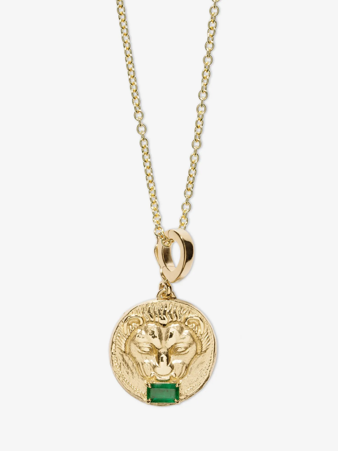 Lion Small Emerald Coin Charm<AZLEE Jewelry Sale