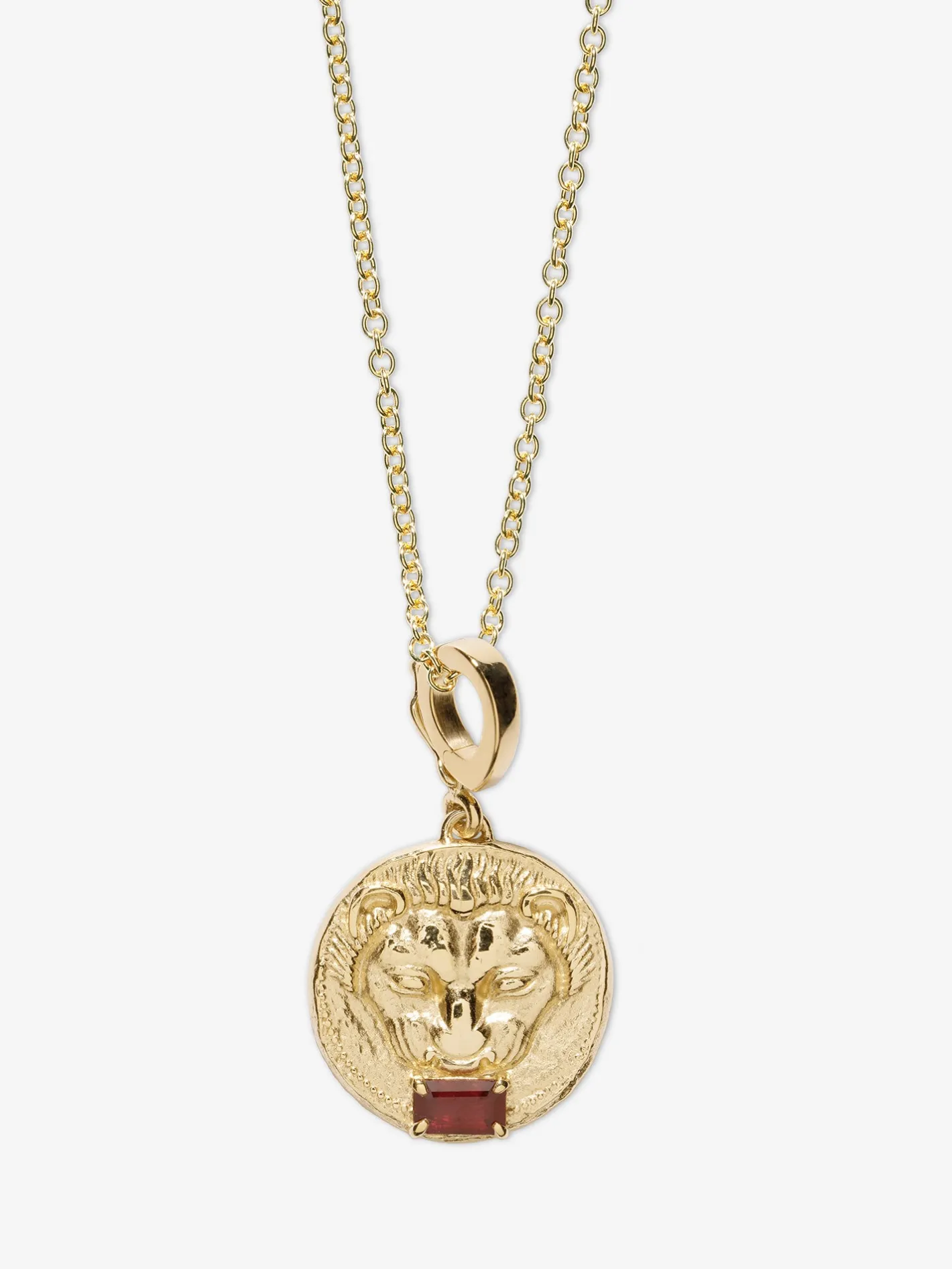 Lion Small Ruby Coin Charm<AZLEE Jewelry Sale