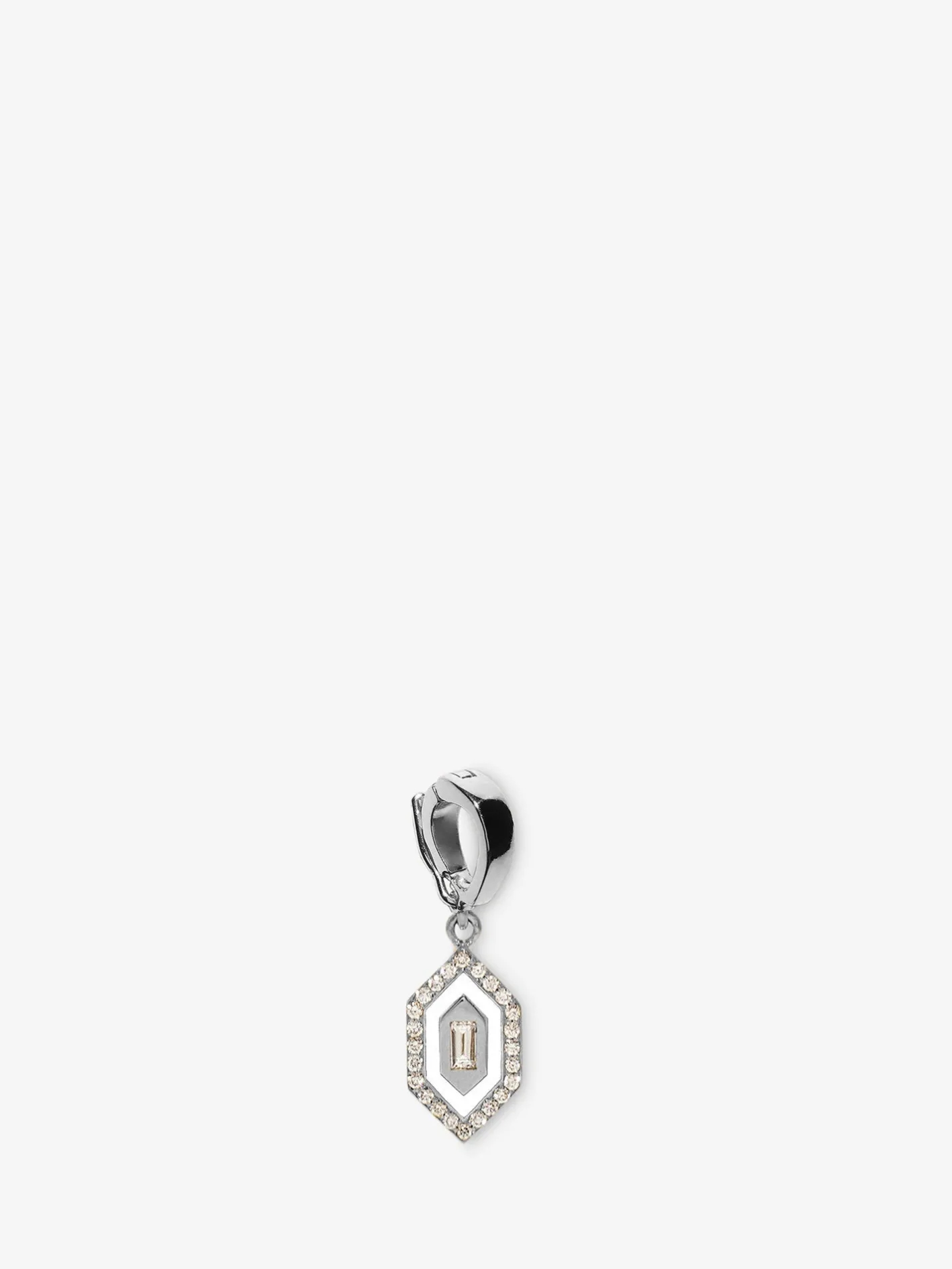 N/S Small Diamond White Enamel Charm<AZLEE Jewelry Store