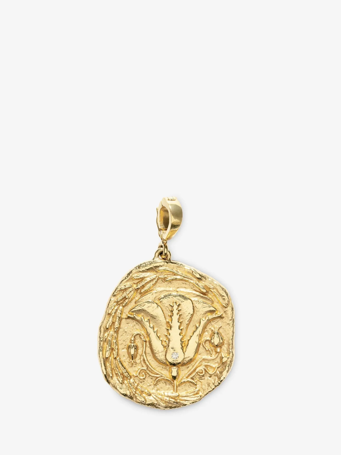 Of the Earth Large Diamond Coin Charm<AZLEE Jewelry Sale