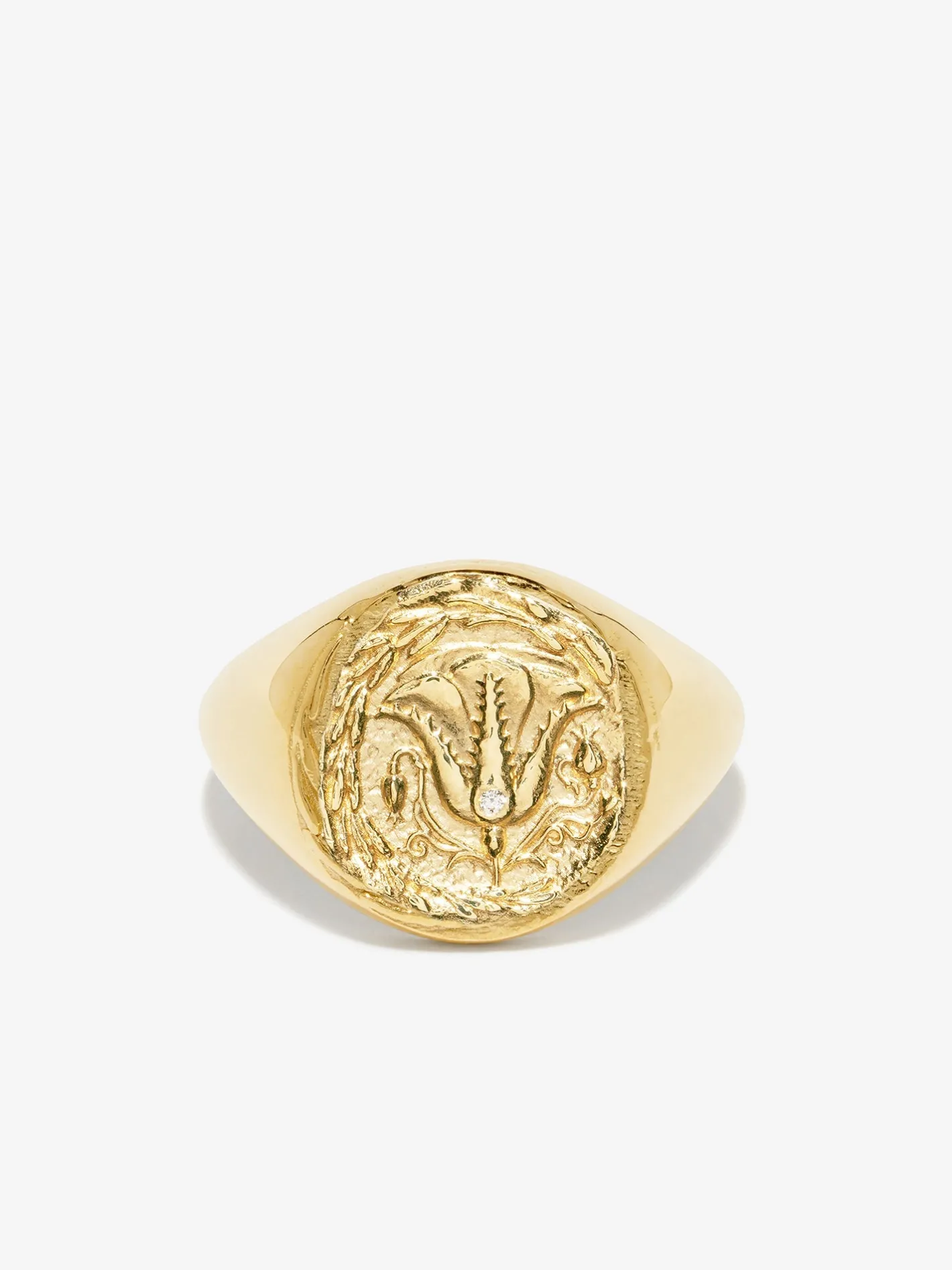 Of the Earth Signet Coin Ring<AZLEE Jewelry Flash Sale