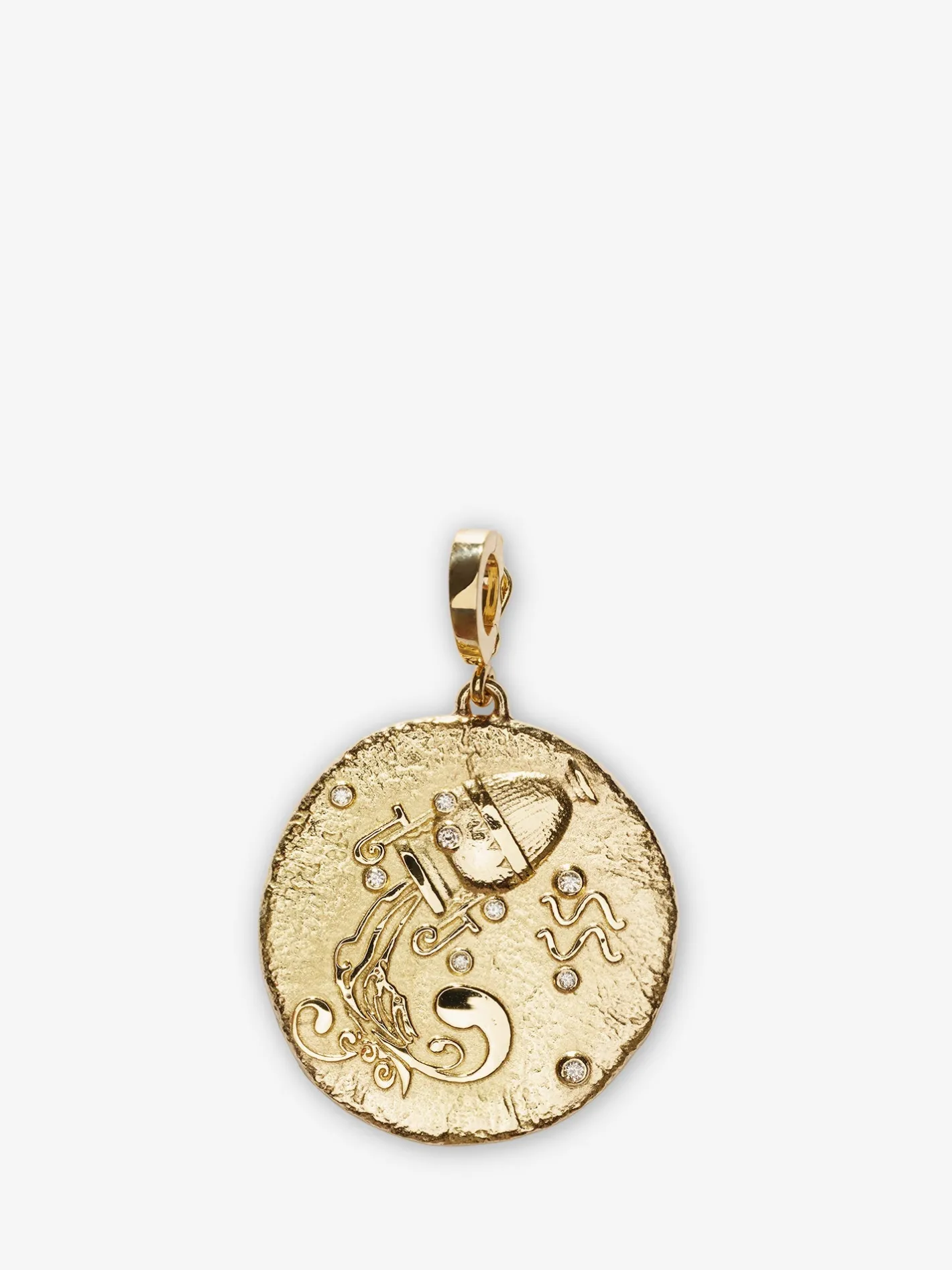 Of The Stars Aquarius Large Coin Charm<AZLEE Jewelry Sale