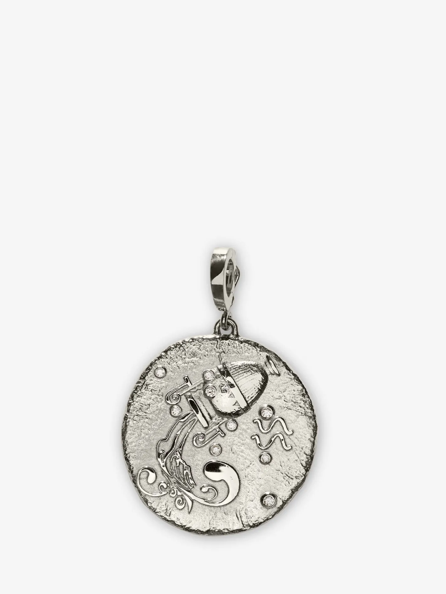 Of The Stars Aquarius Large Coin Charm<AZLEE Jewelry Sale