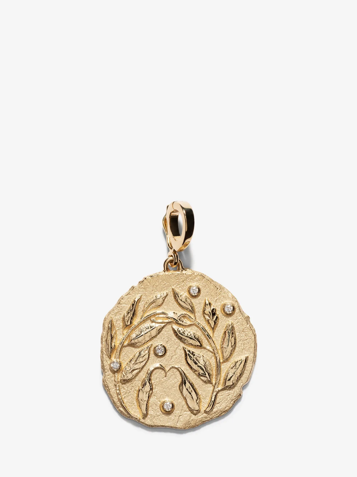 Olive Branch Large Coin with Diamonds<AZLEE Jewelry Clearance