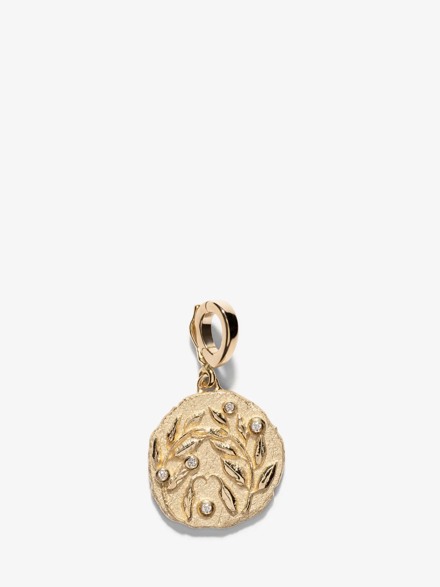 Olive Branch Small Coin with Diamonds<AZLEE Jewelry Best